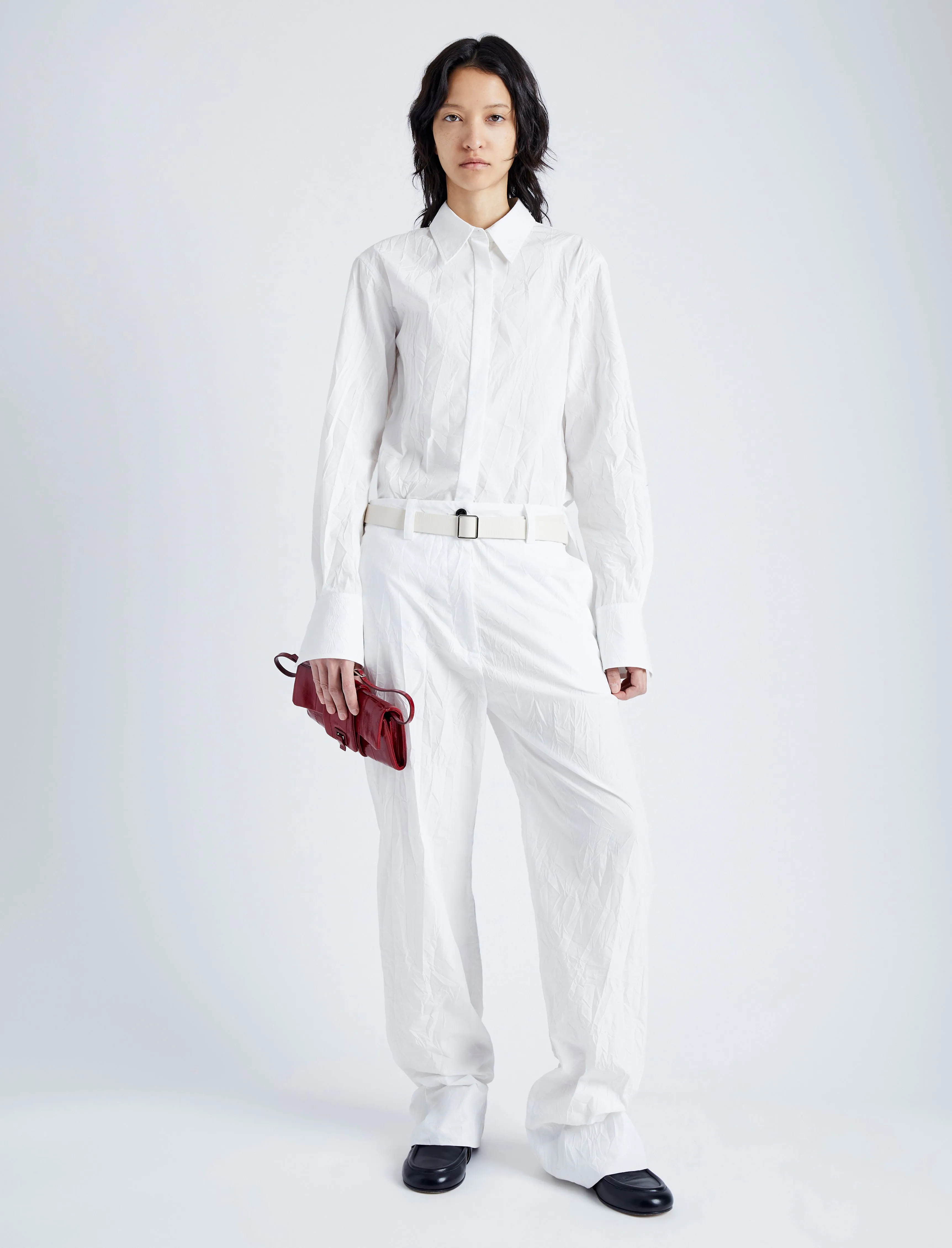 Allen Shirt in Crinkled Cotton Gabardine sold by Proenza Schouler product image thumbnail 3