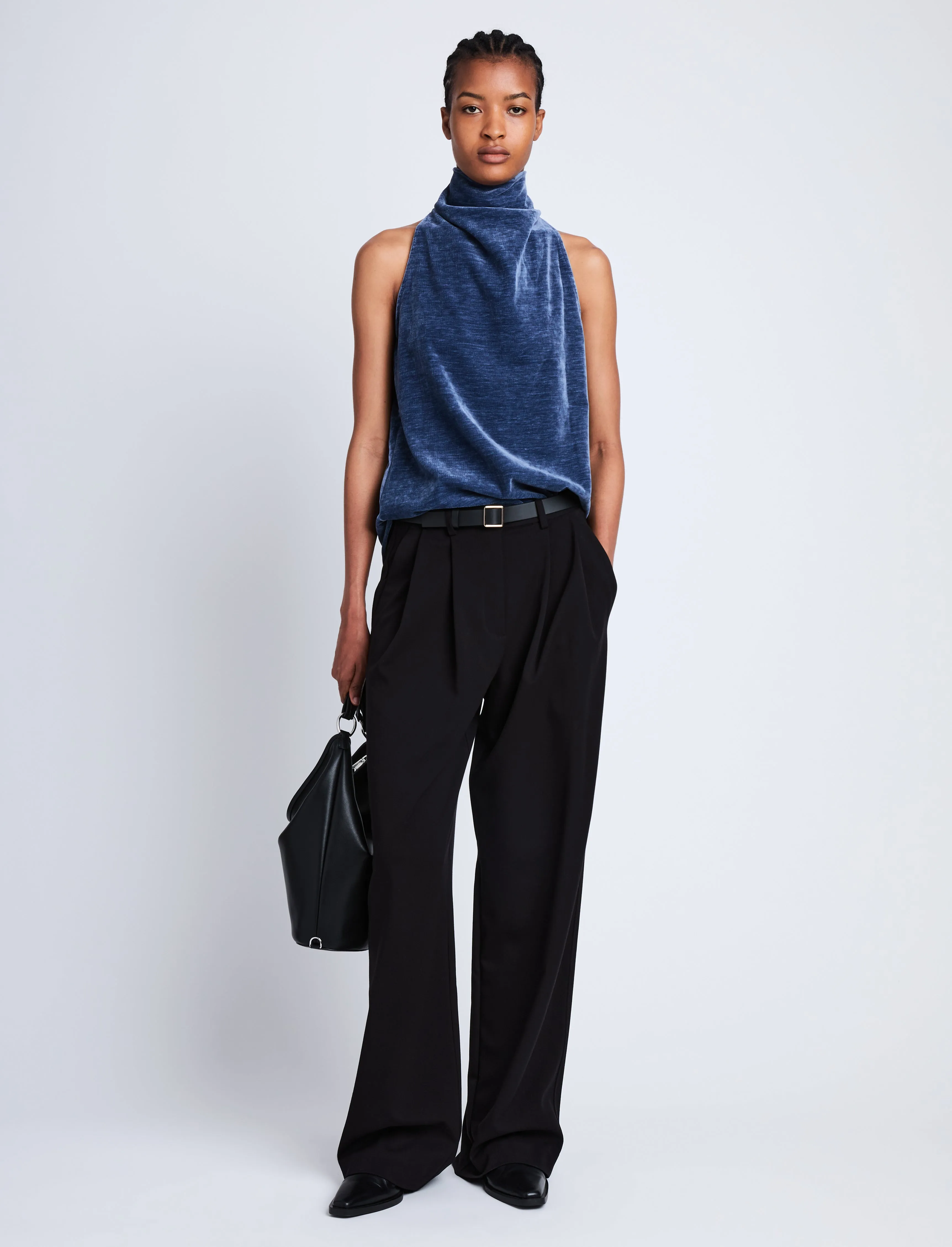 Mila Cowl Top in Chenille Suiting sold by Proenza Schouler product image thumbnail 3
