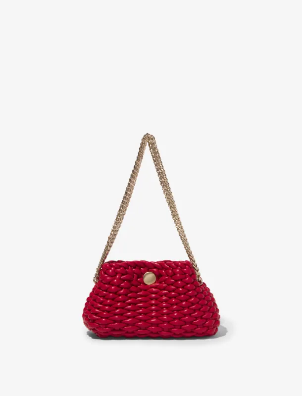 Small Woven Leather Chain Tobo Bag - BORDEAUX sold by Proenza Schouler
