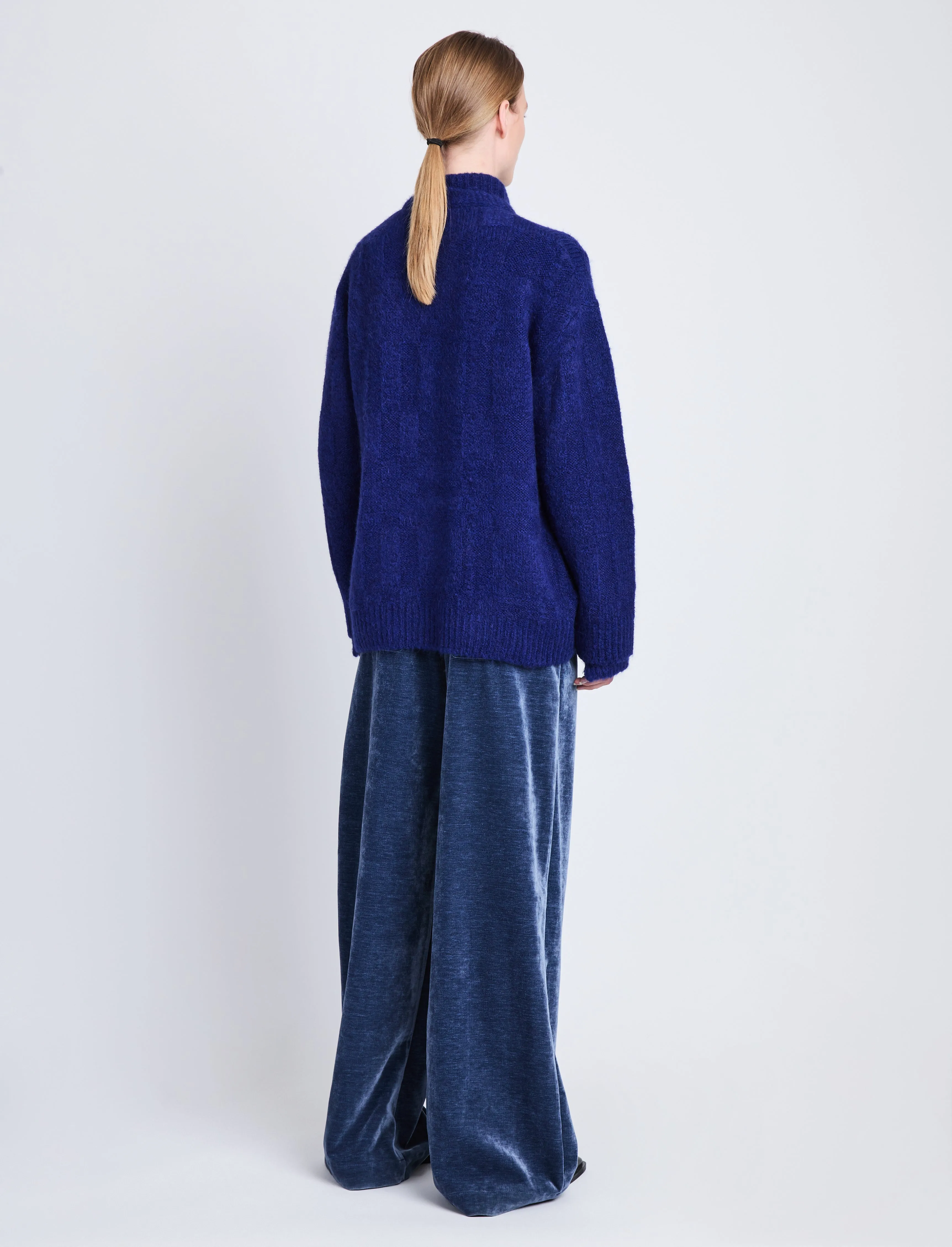 Alana Cardigan in Plaid Textured Alpaca sold by Proenza Schouler product image thumbnail 5