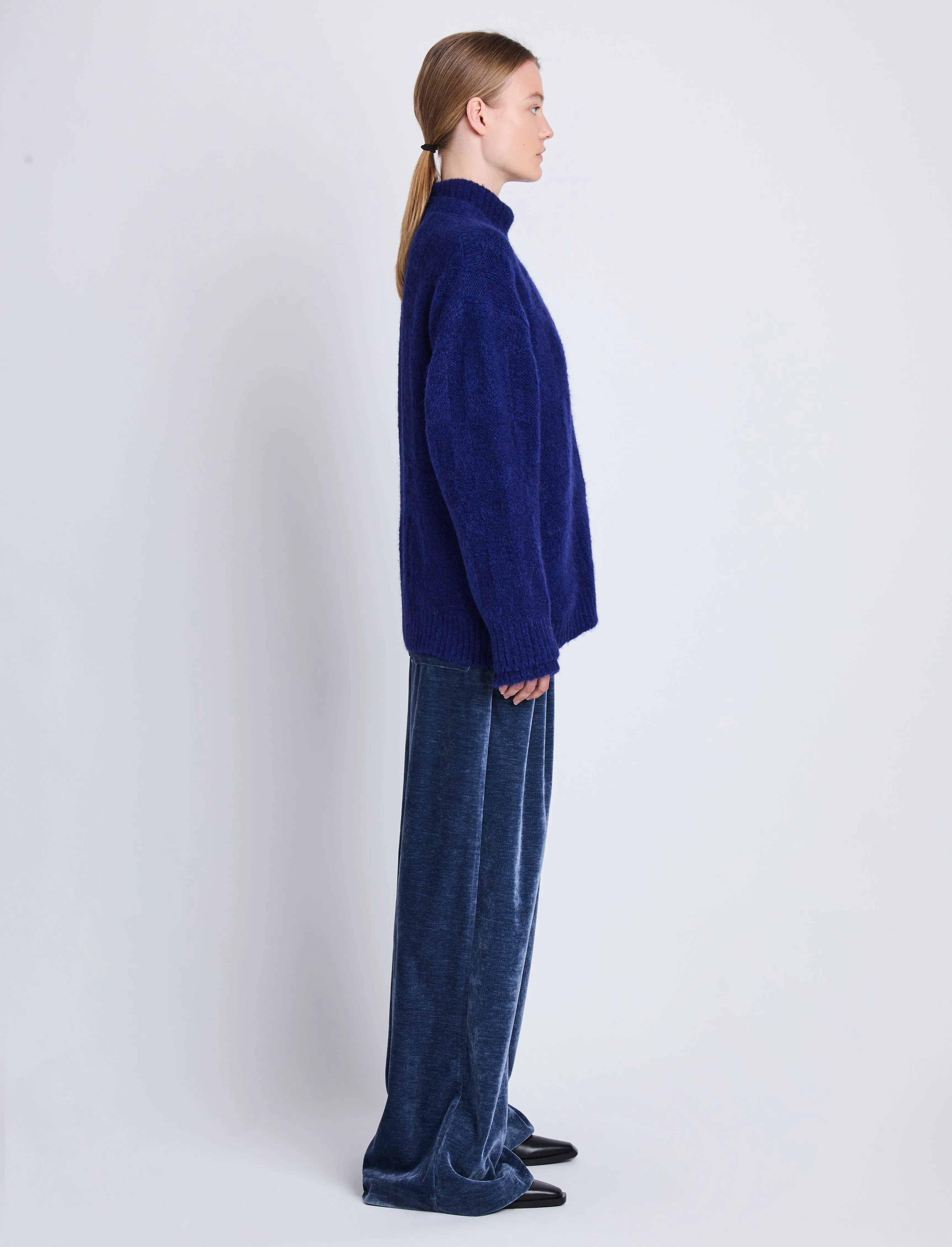 Alana Cardigan in Plaid Textured Alpaca sold by Proenza Schouler product image thumbnail 4
