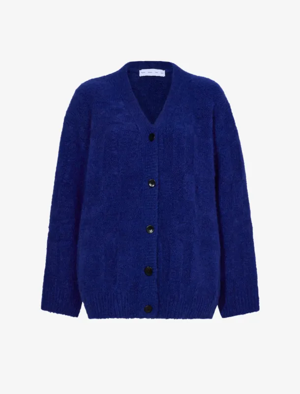 Alana Cardigan in Plaid Textured Alpaca sold by Proenza Schouler