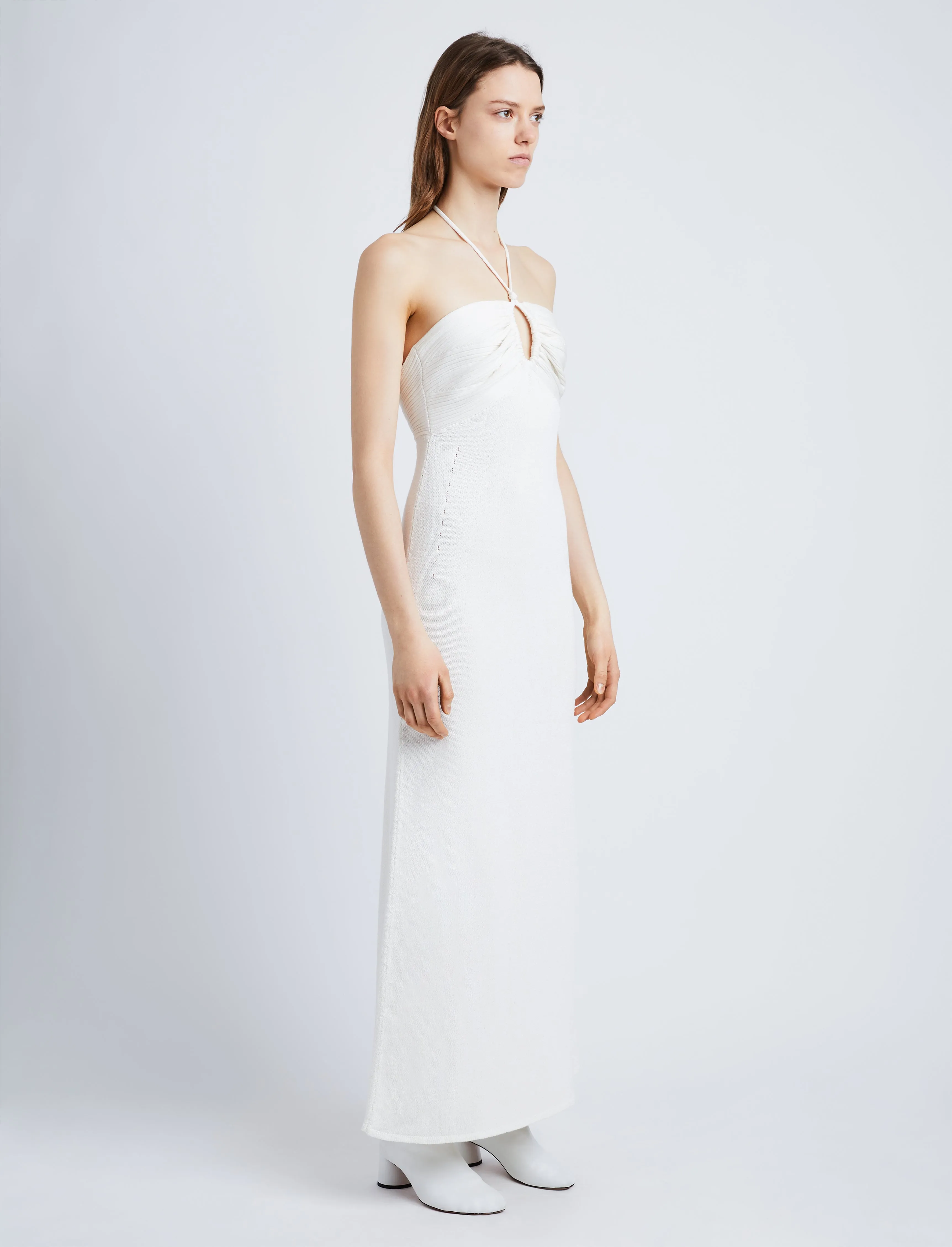 Textured Cotton Knit Halter Dress | Parallel
