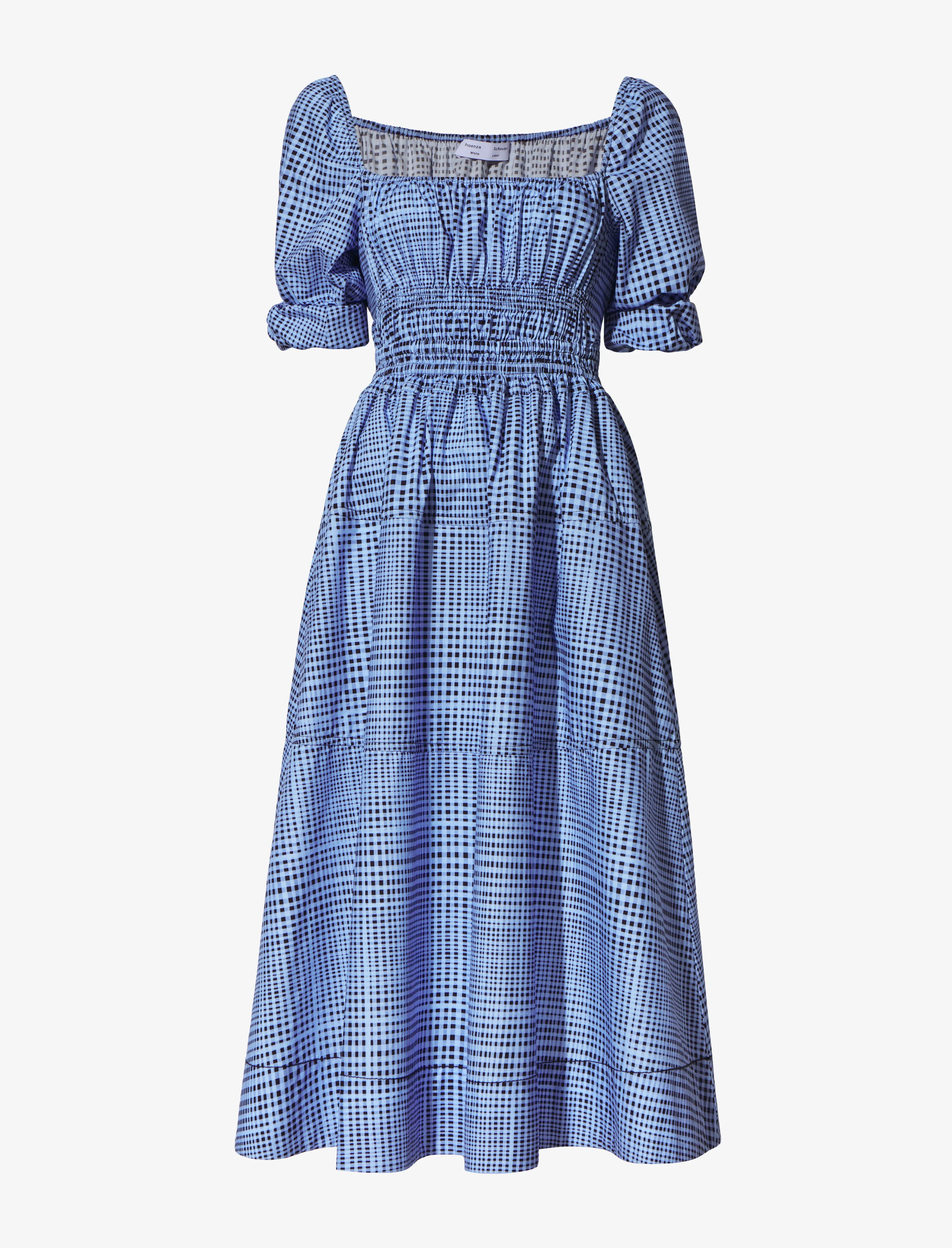 Grid Poplin Square Neck Dress sold by Proenza Schouler