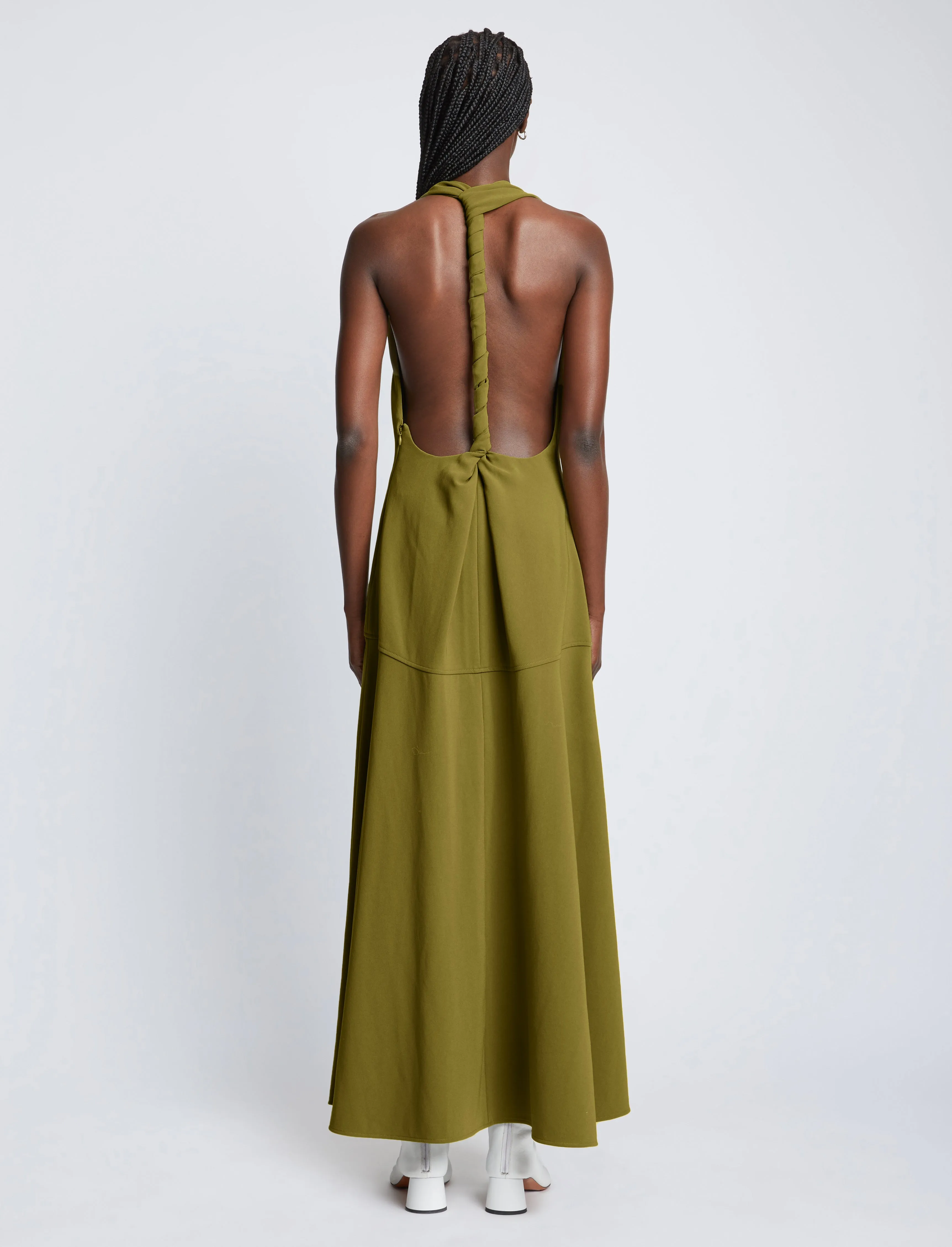 Matte Crepe Twist Back V-Neck Dress sold by Proenza Schouler product image thumbnail 4