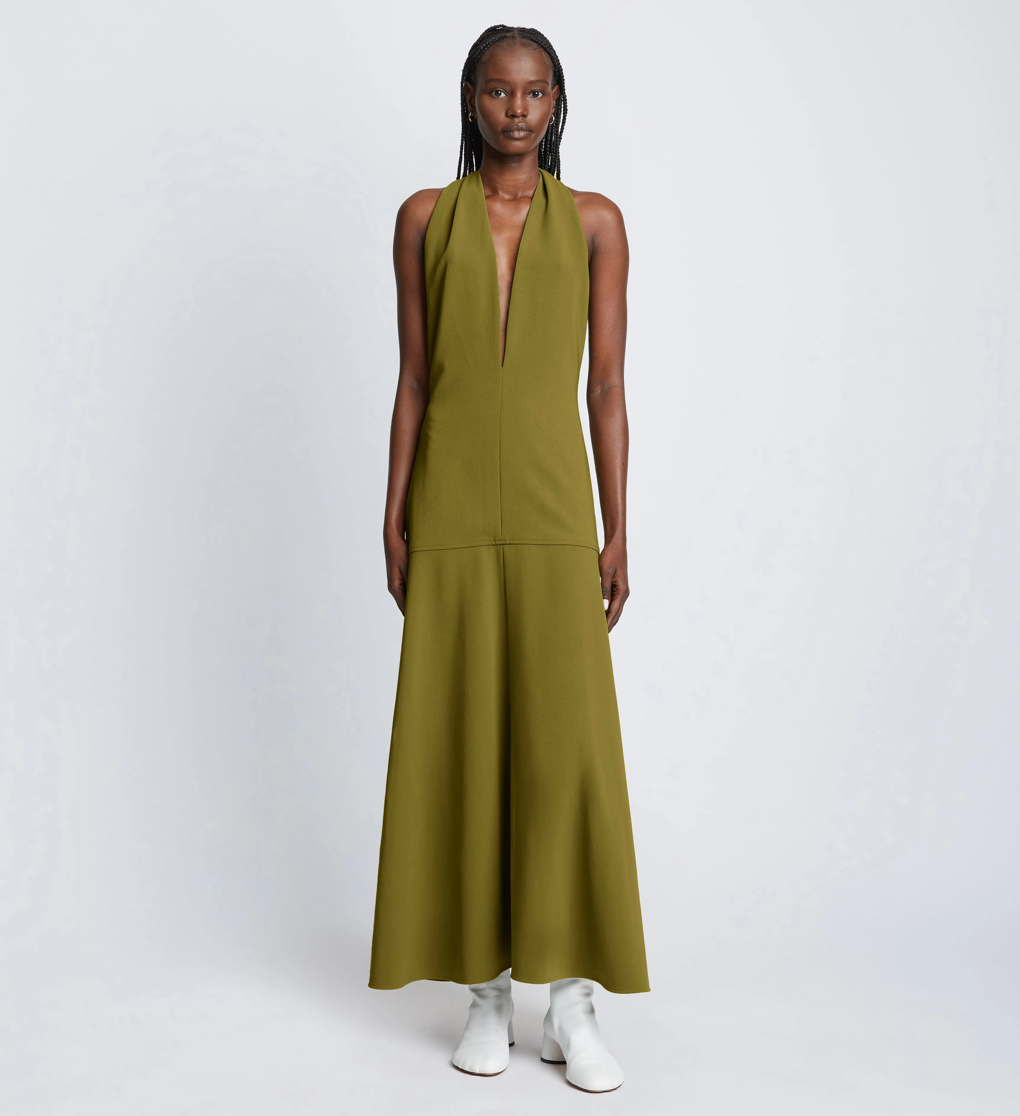 Matte Crepe Twist Back V-Neck Dress sold by Proenza Schouler product image thumbnail 2