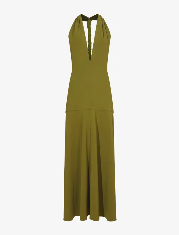 Matte Crepe Twist Back V-Neck Dress made by Proenza Schouler