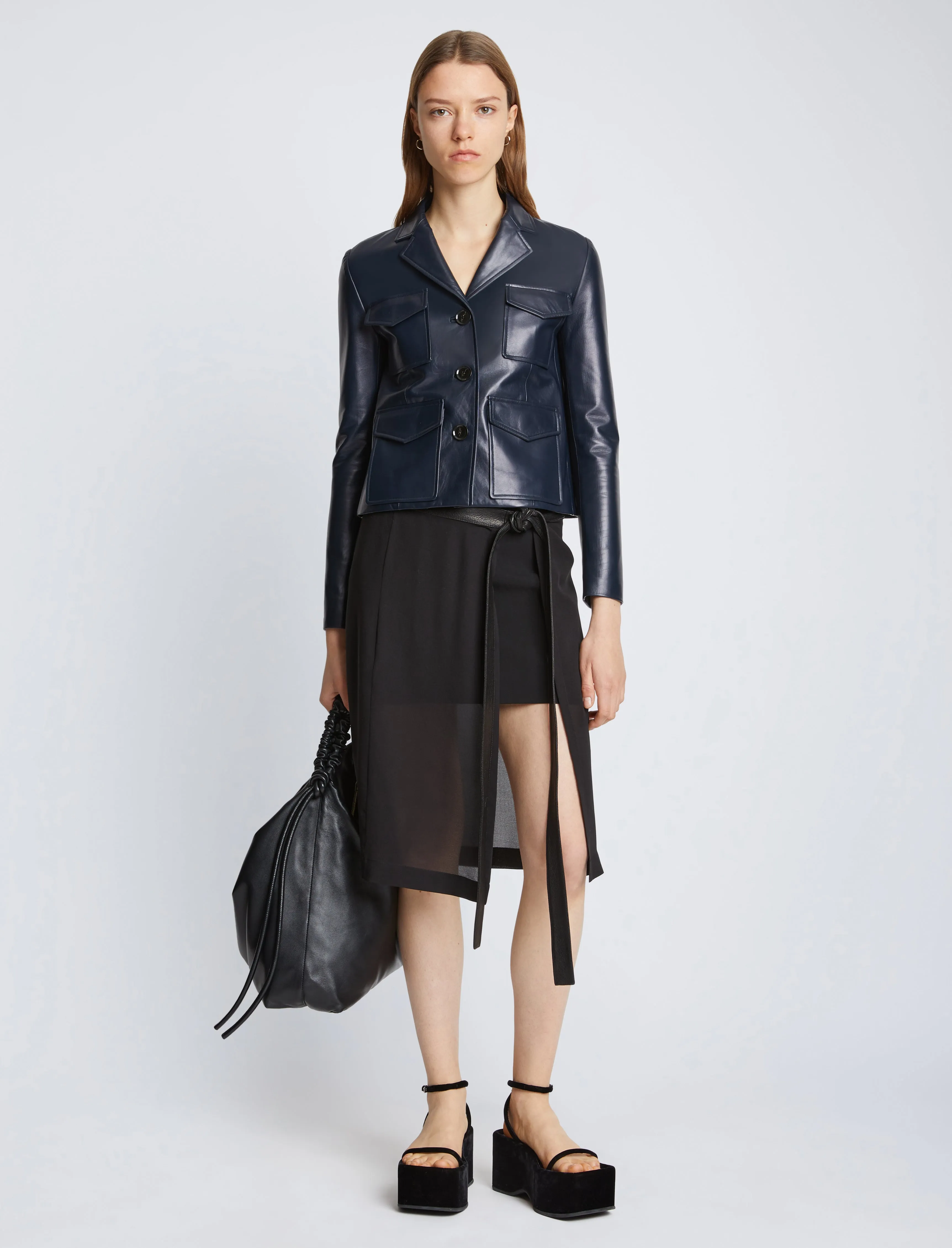 Glossy Leather Jacket sold by Proenza Schouler product image thumbnail 3