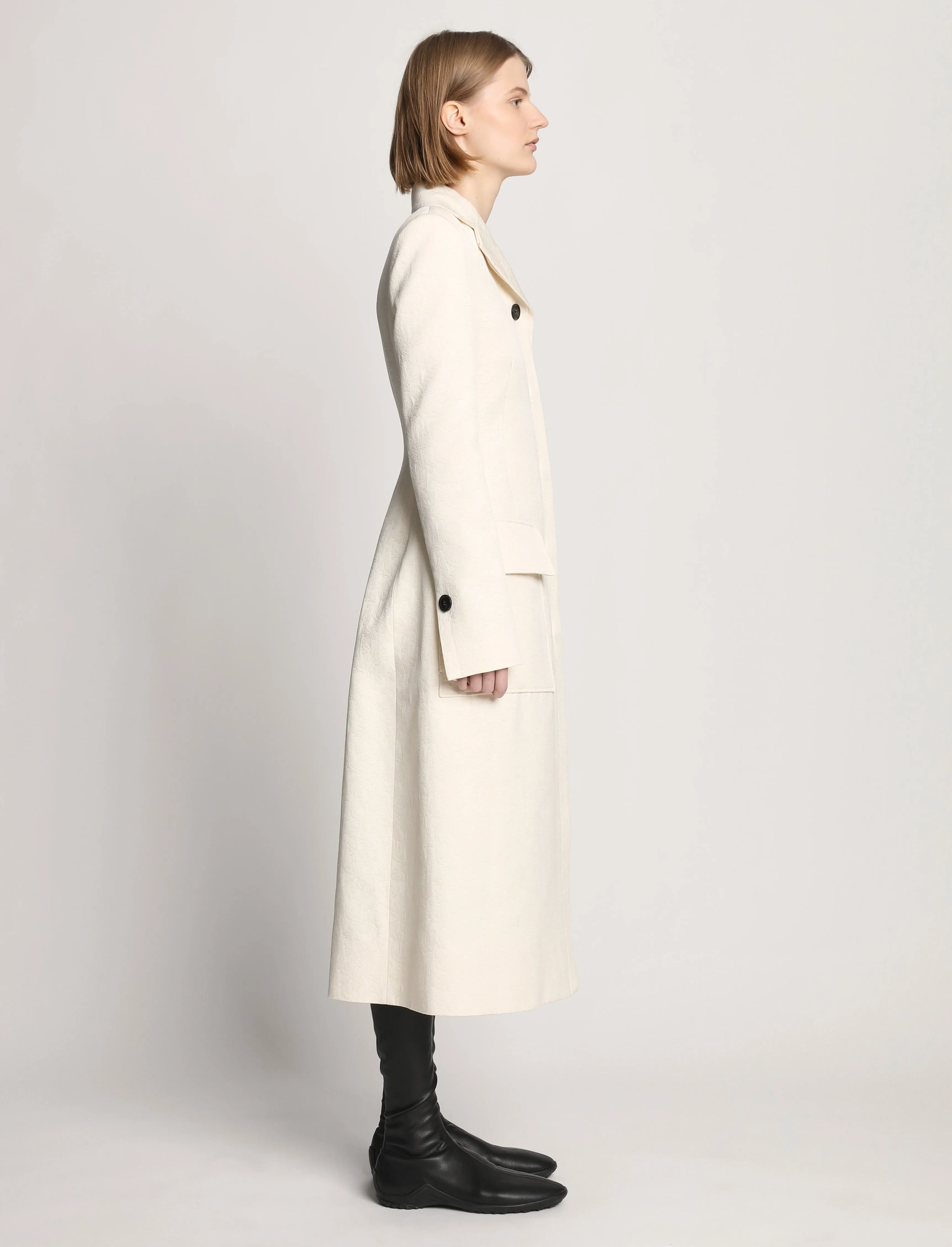 Cotton Wool Jacquard Coat - CANVAS sold by Proenza Schouler product image thumbnail 3