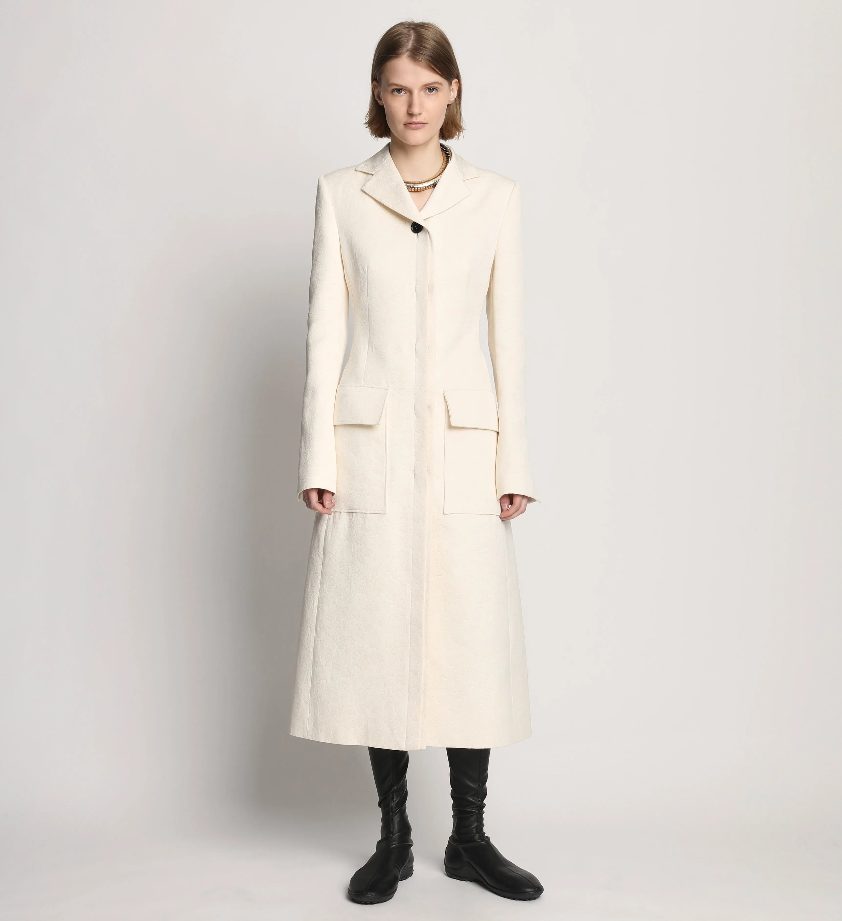 Cotton Wool Jacquard Coat - CANVAS sold by Proenza Schouler product image thumbnail 2
