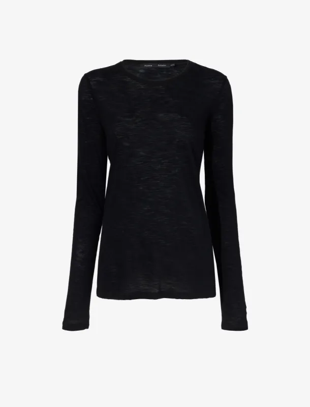Long Sleeve T-Shirt in Tissue Jersey sold by Proenza Schouler