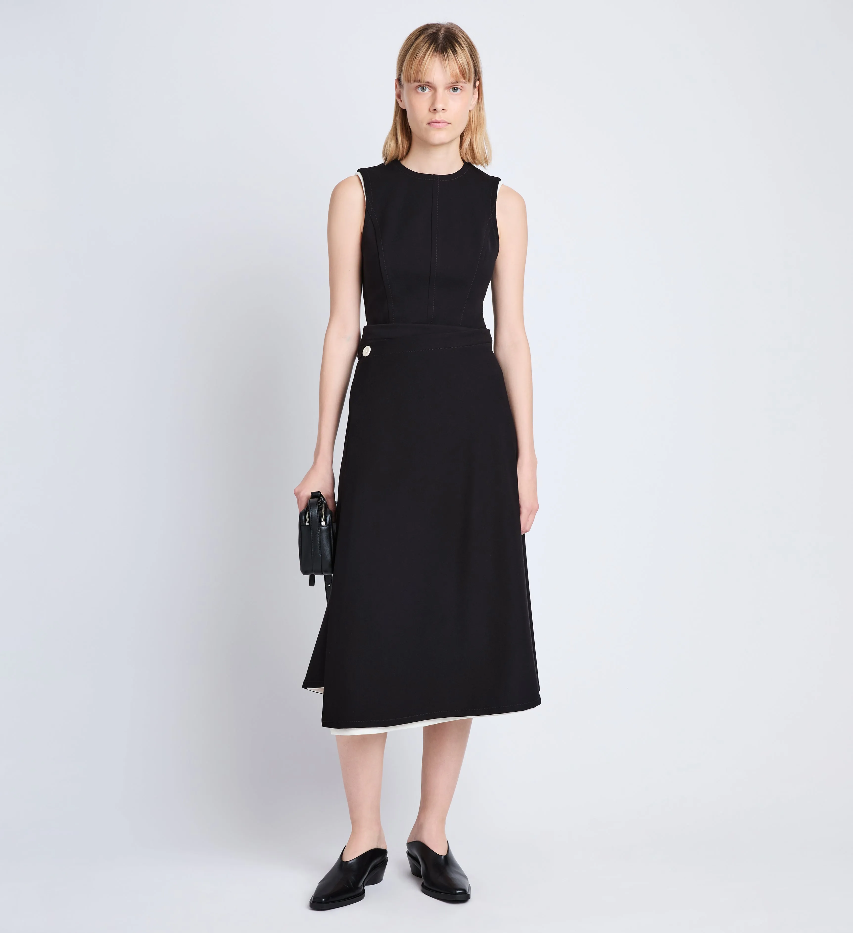 Ivy Wrap Dress in Stretch Suiting sold by Proenza Schouler product image thumbnail 2