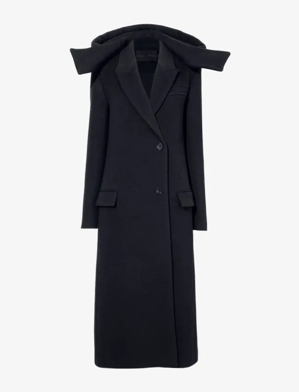 Reed Coat in Brushed Melange Wool with Hood made by Proenza Schouler