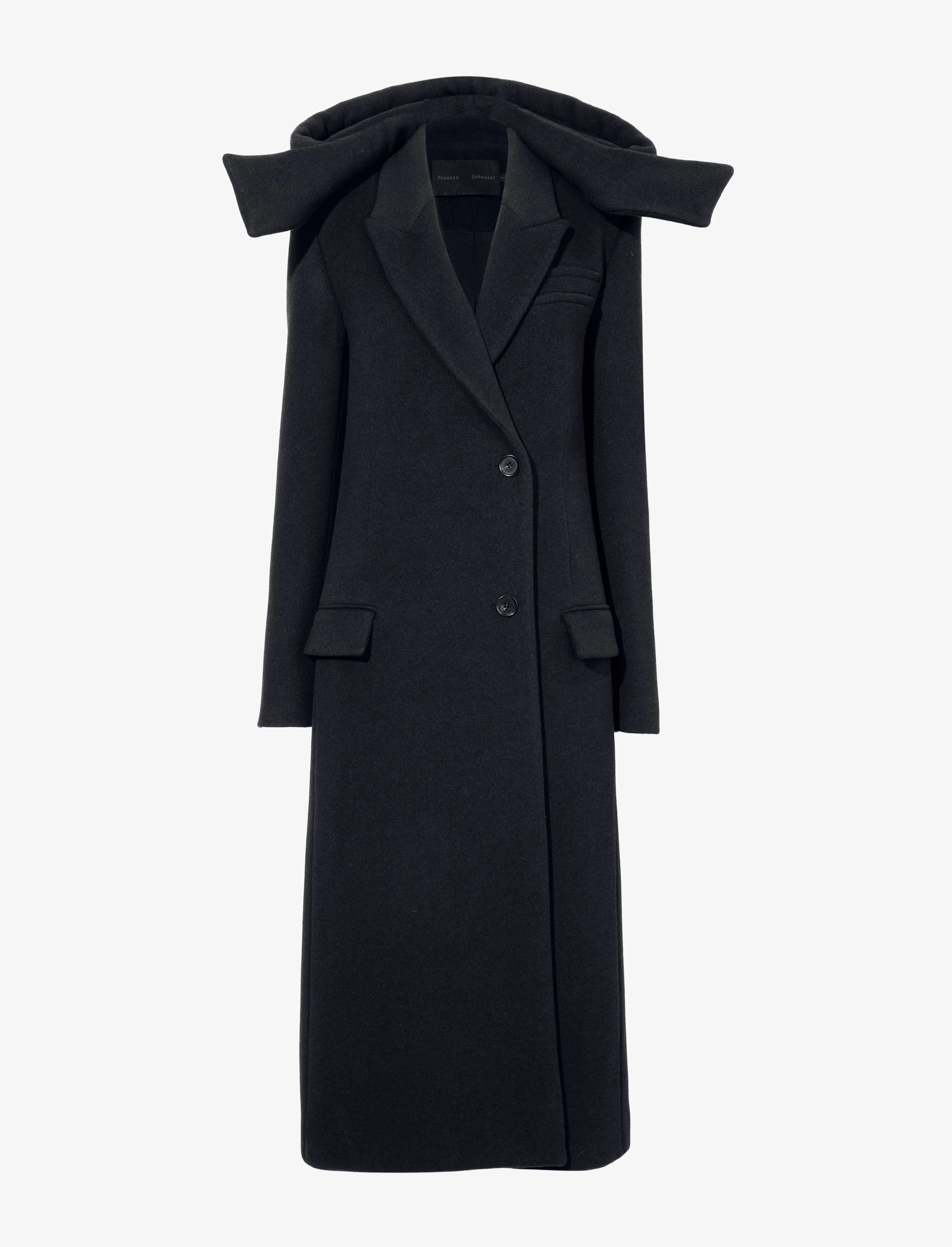 Reed Coat in Brushed Melange Wool with Hood sold by Proenza Schouler