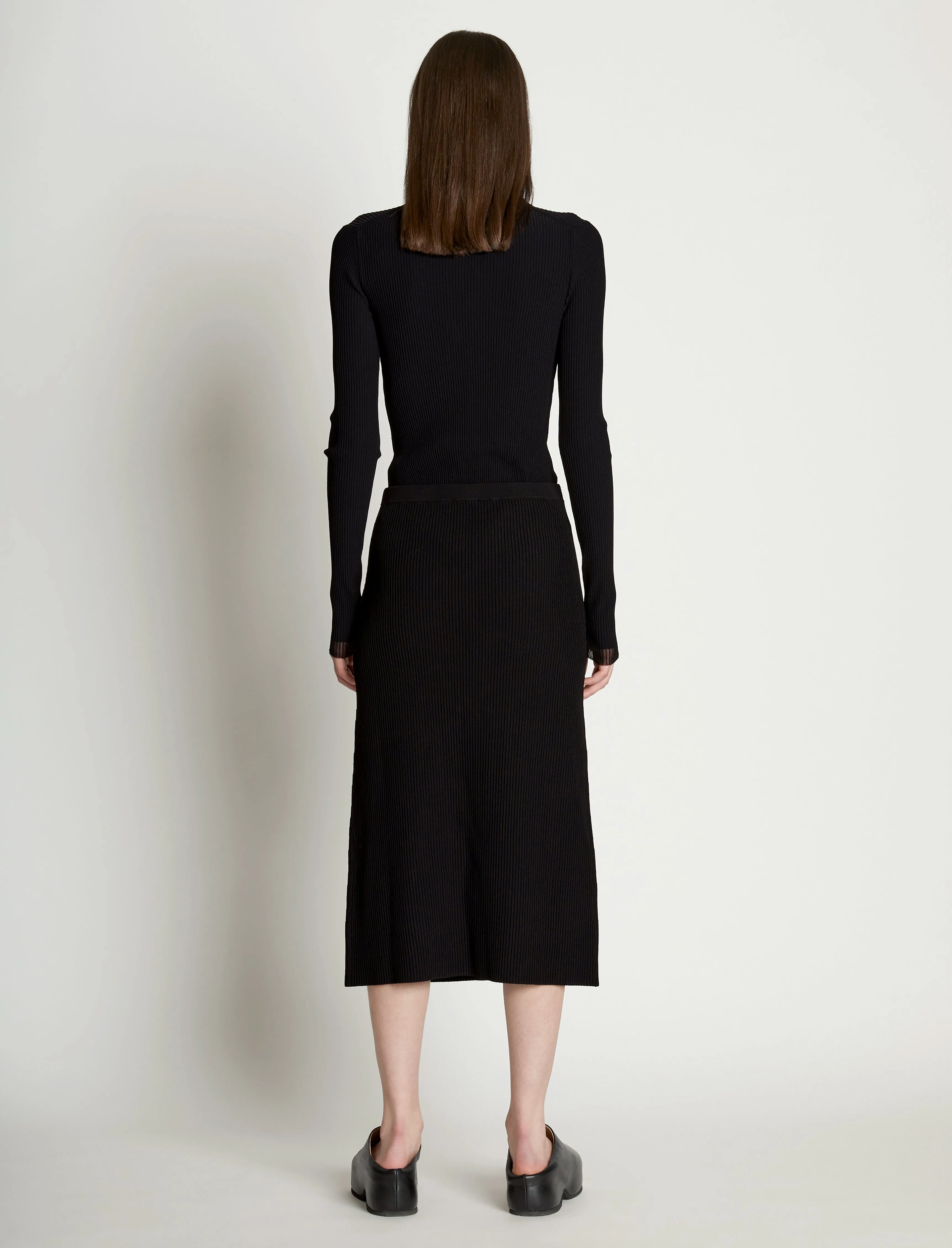 Rib Knit Button Front Skirt sold by Proenza Schouler product image thumbnail 4