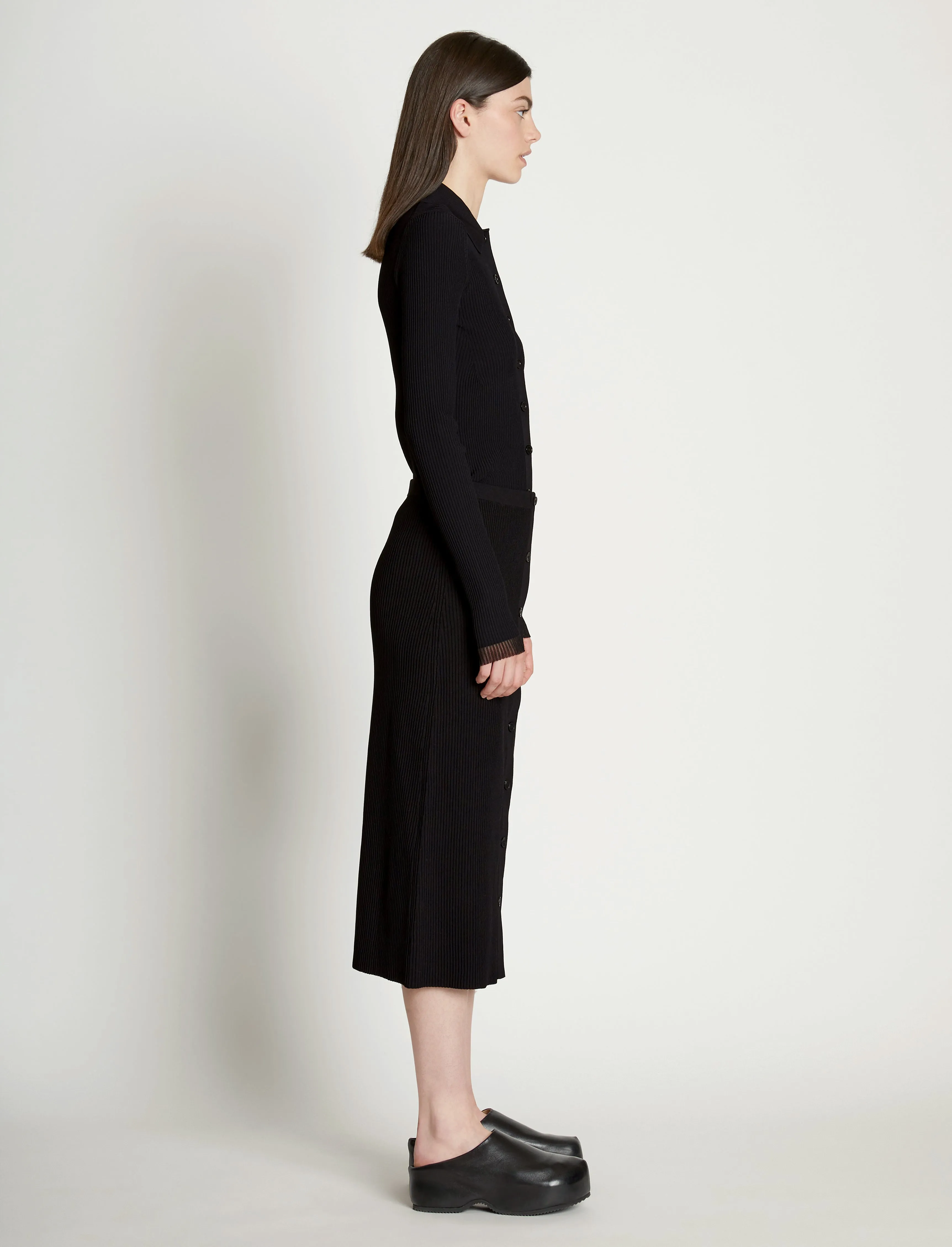 Rib Knit Button Front Skirt sold by Proenza Schouler product image thumbnail 3