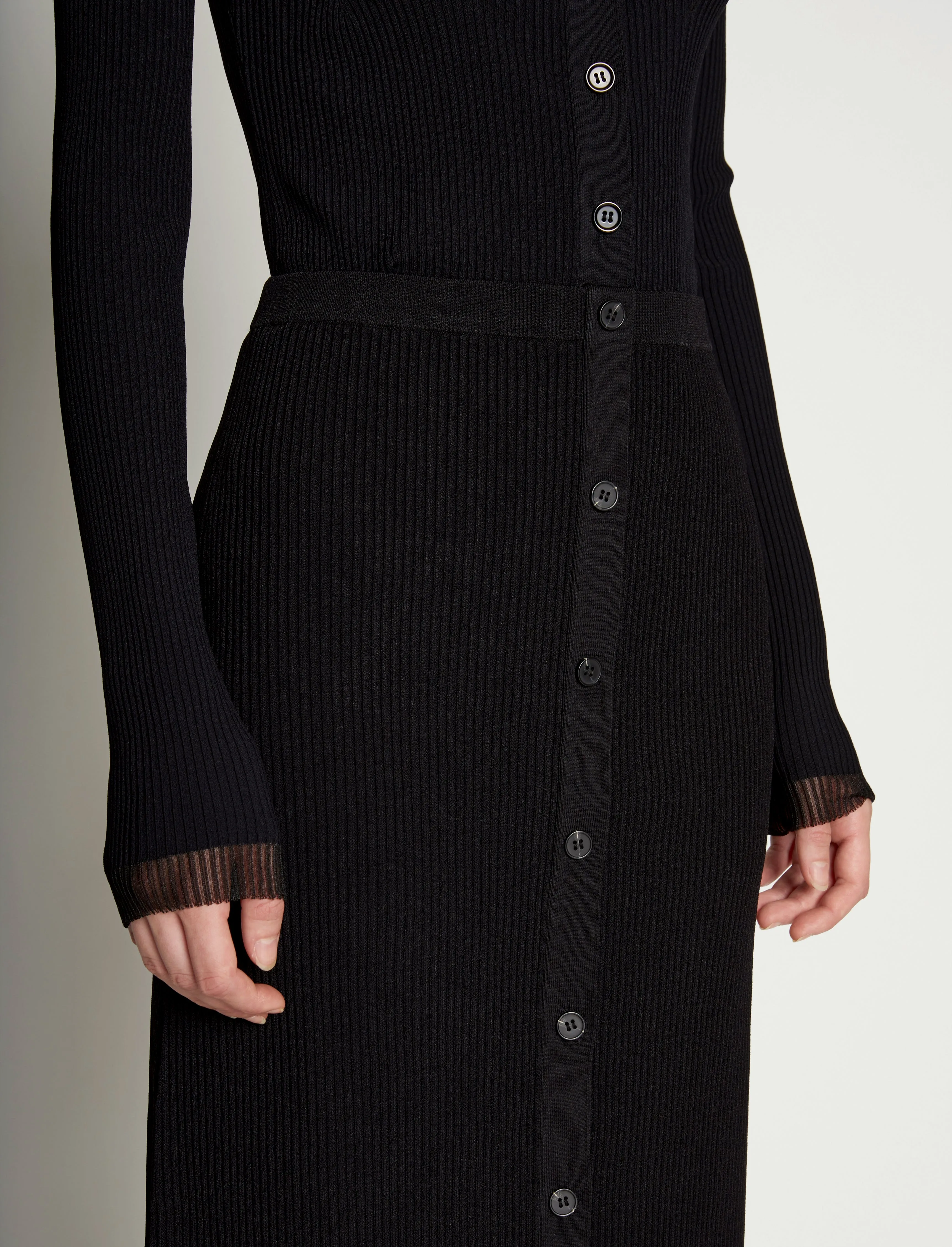 Rib Knit Button Front Skirt sold by Proenza Schouler product image thumbnail 5