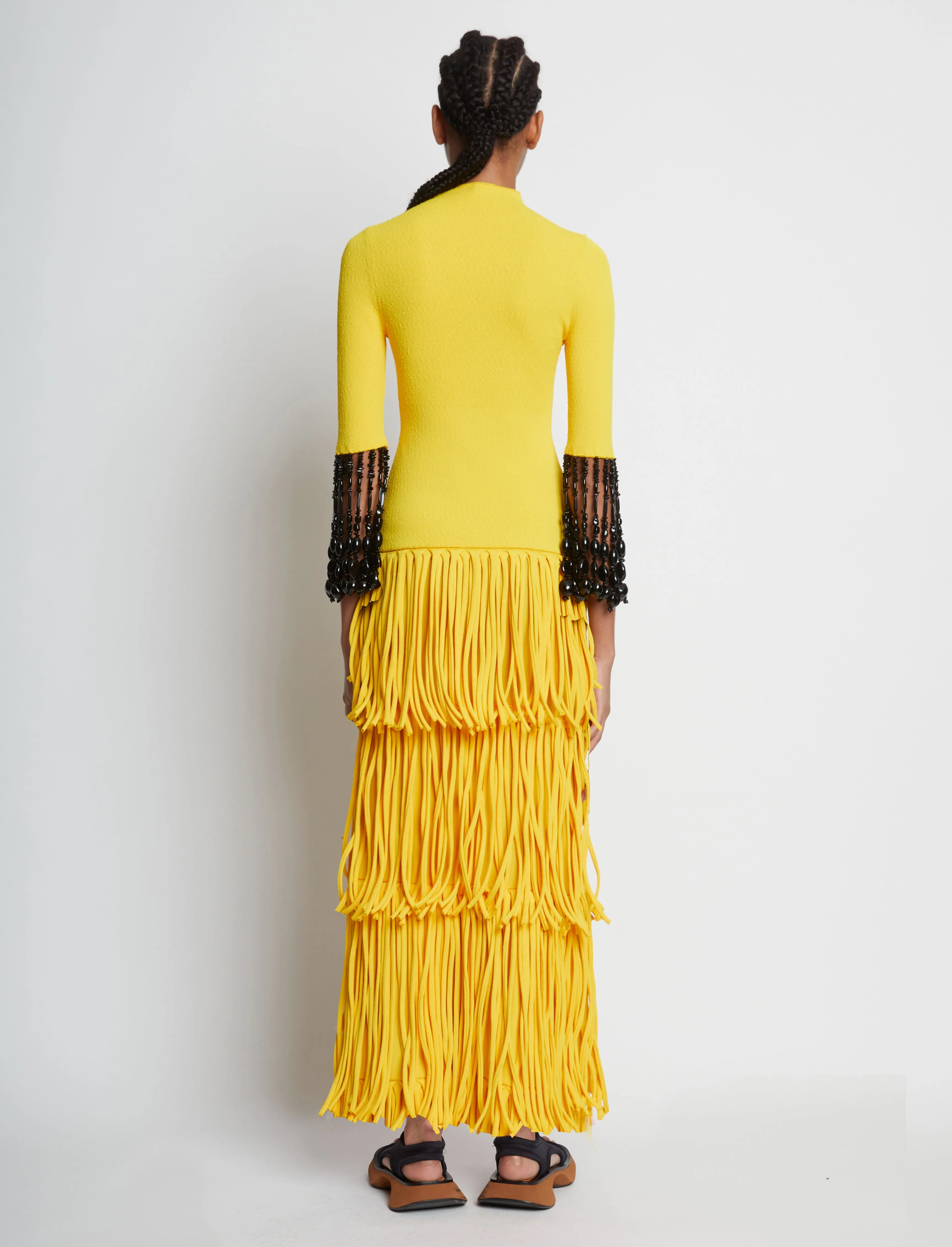Textured Knit Beaded Fringe Dress - LEMON sold by Proenza Schouler product image thumbnail 2