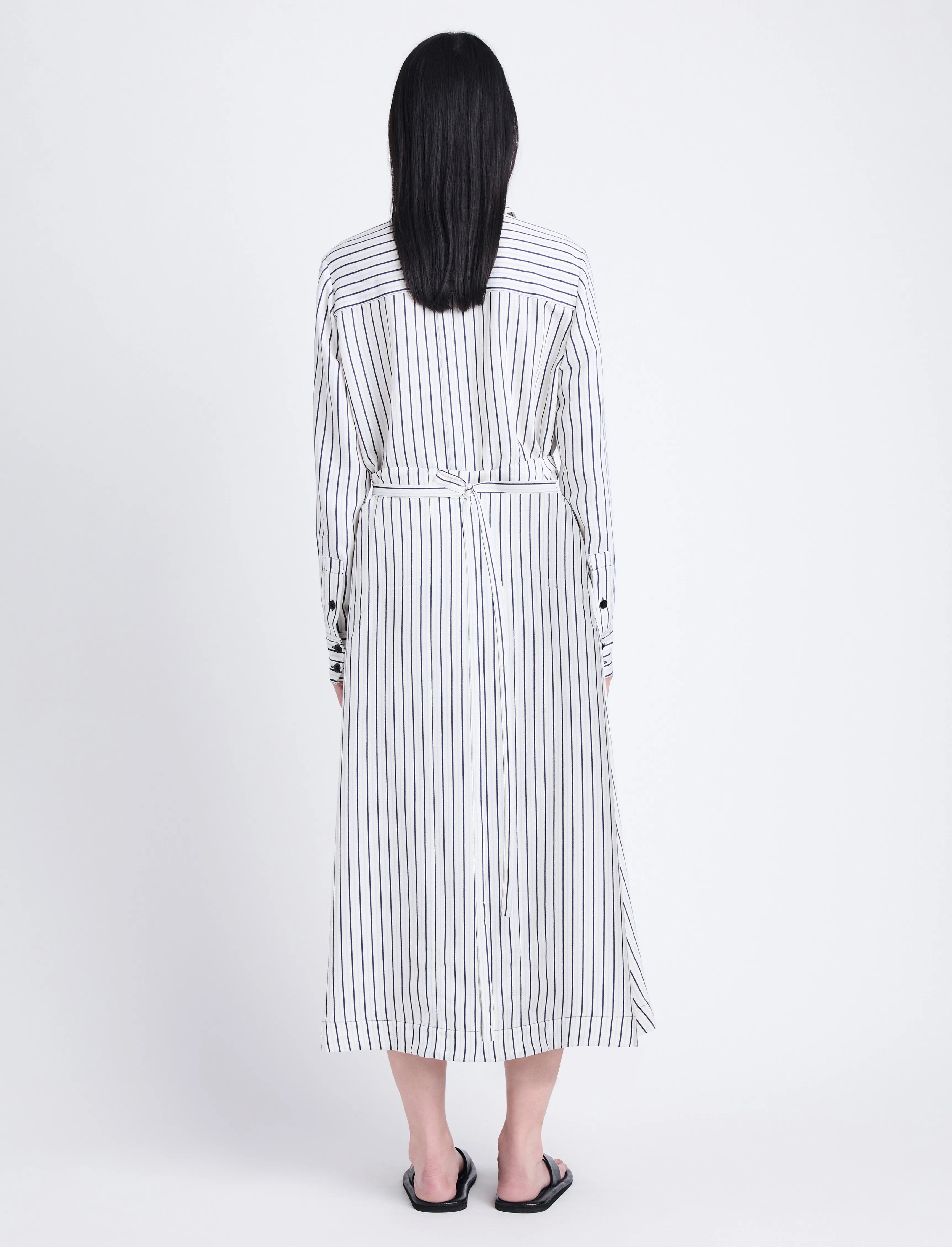 Georgie Skirt in Striped Shirting sold by Proenza Schouler product image thumbnail 4