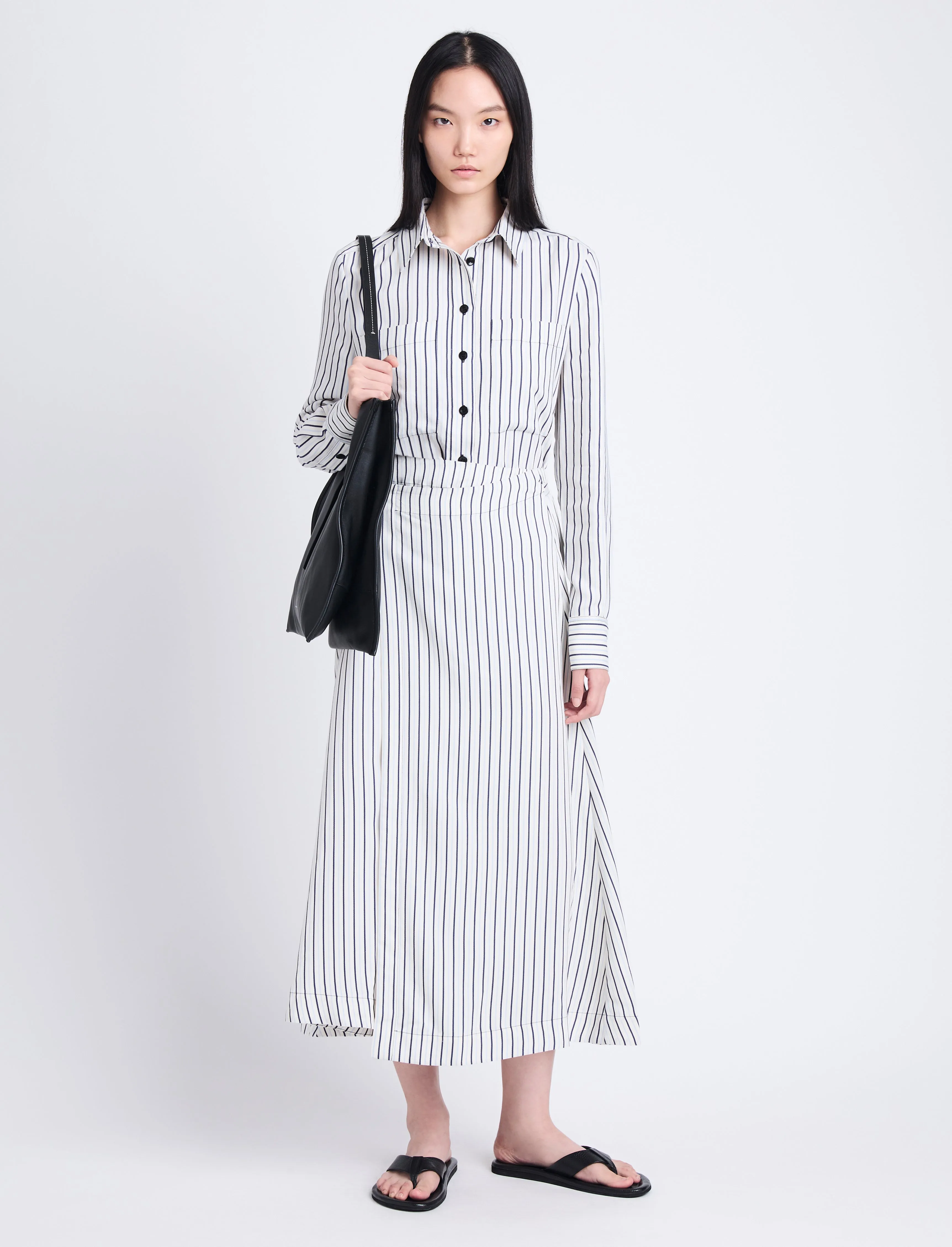 Georgie Skirt in Striped Shirting sold by Proenza Schouler product image thumbnail 2