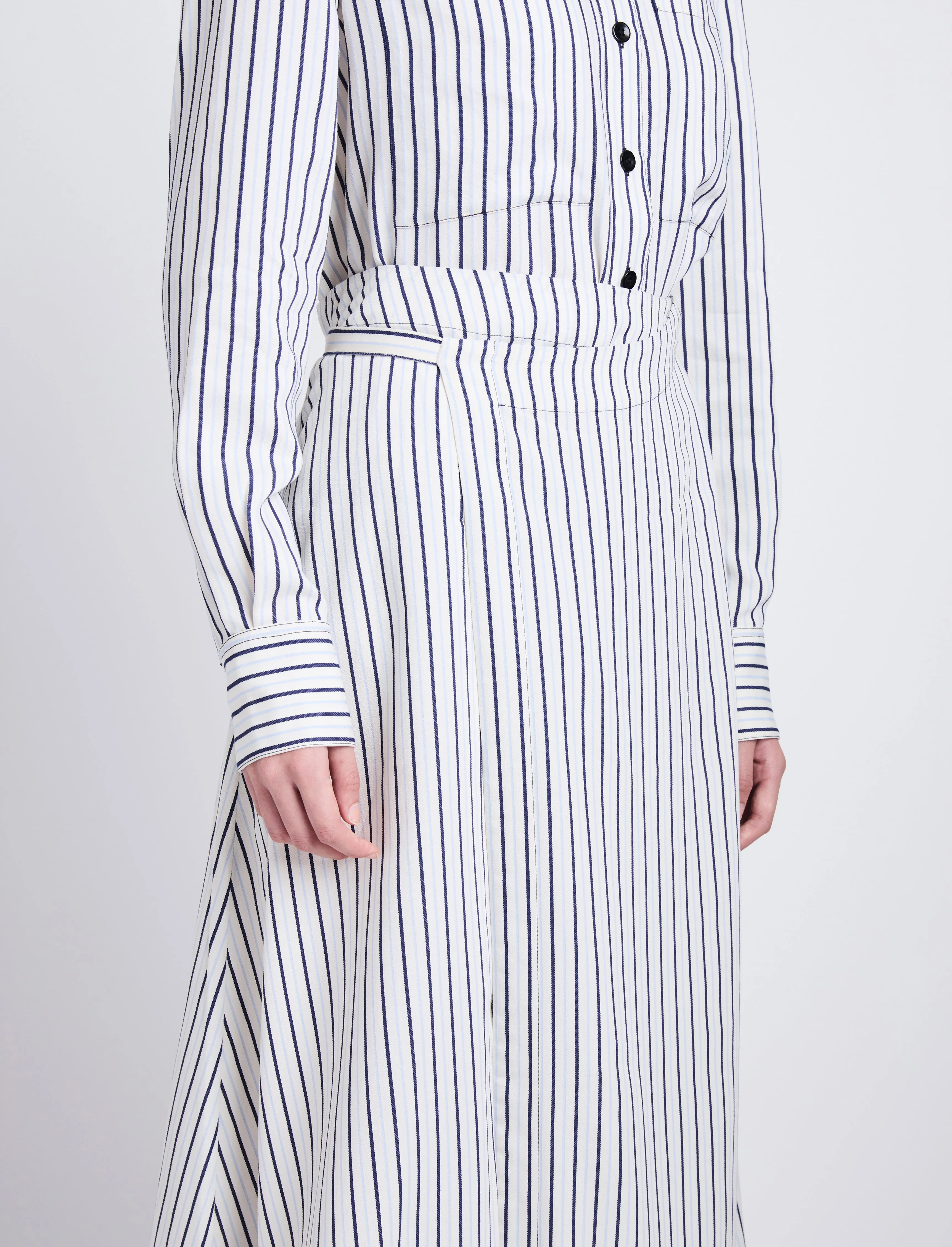Georgie Skirt in Striped Shirting sold by Proenza Schouler product image thumbnail 5