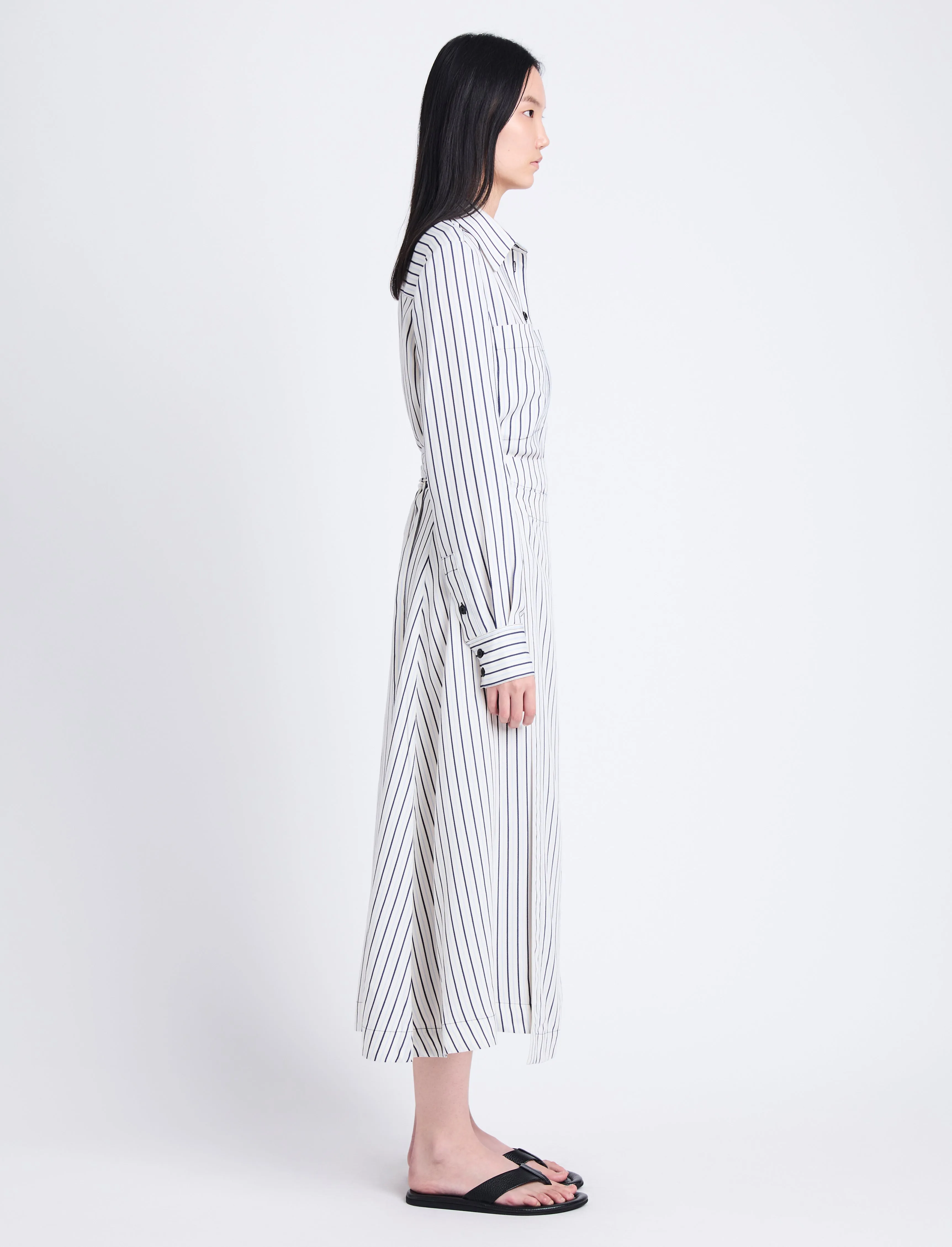 Georgie Skirt in Striped Shirting sold by Proenza Schouler product image thumbnail 3
