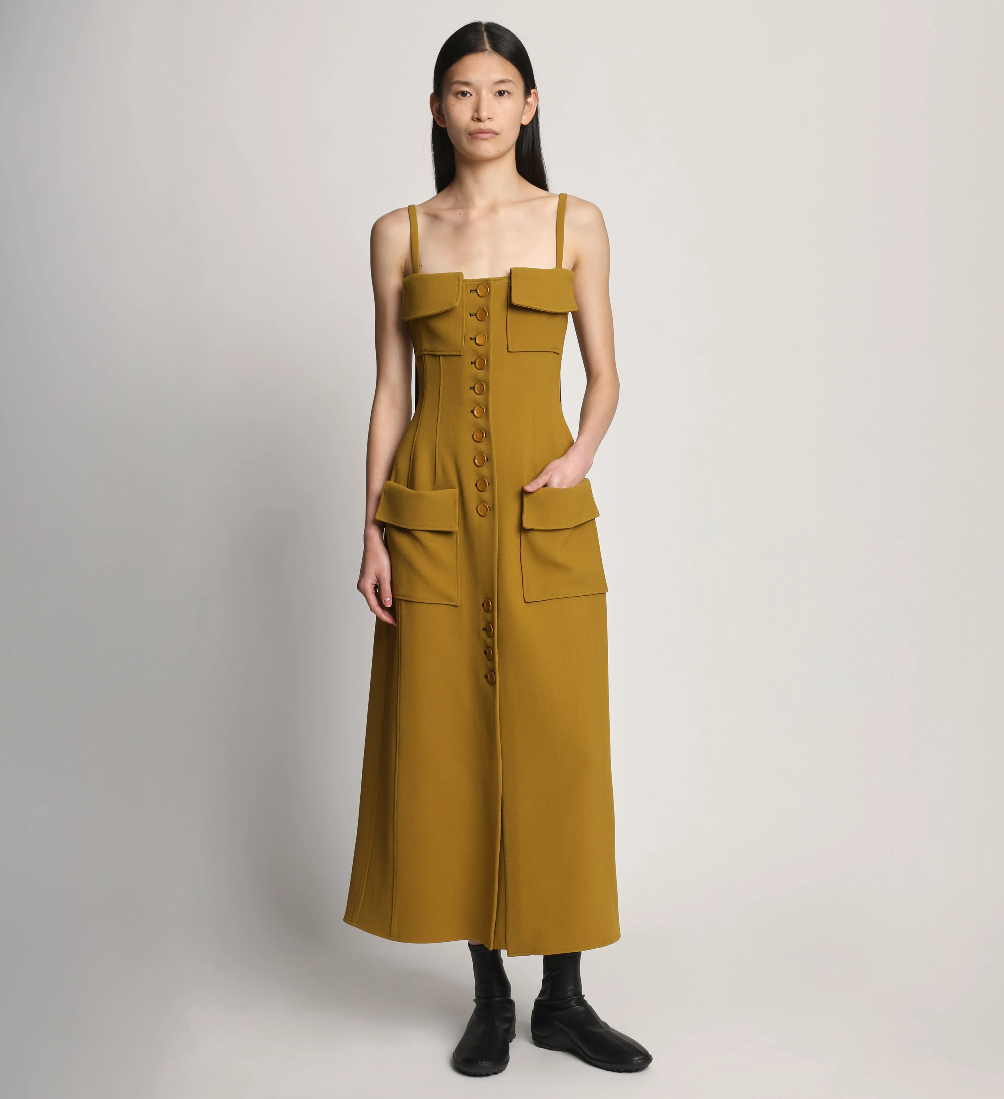 Bi-Stretch Crepe Dress - OCHRE sold by Proenza Schouler product image thumbnail 2