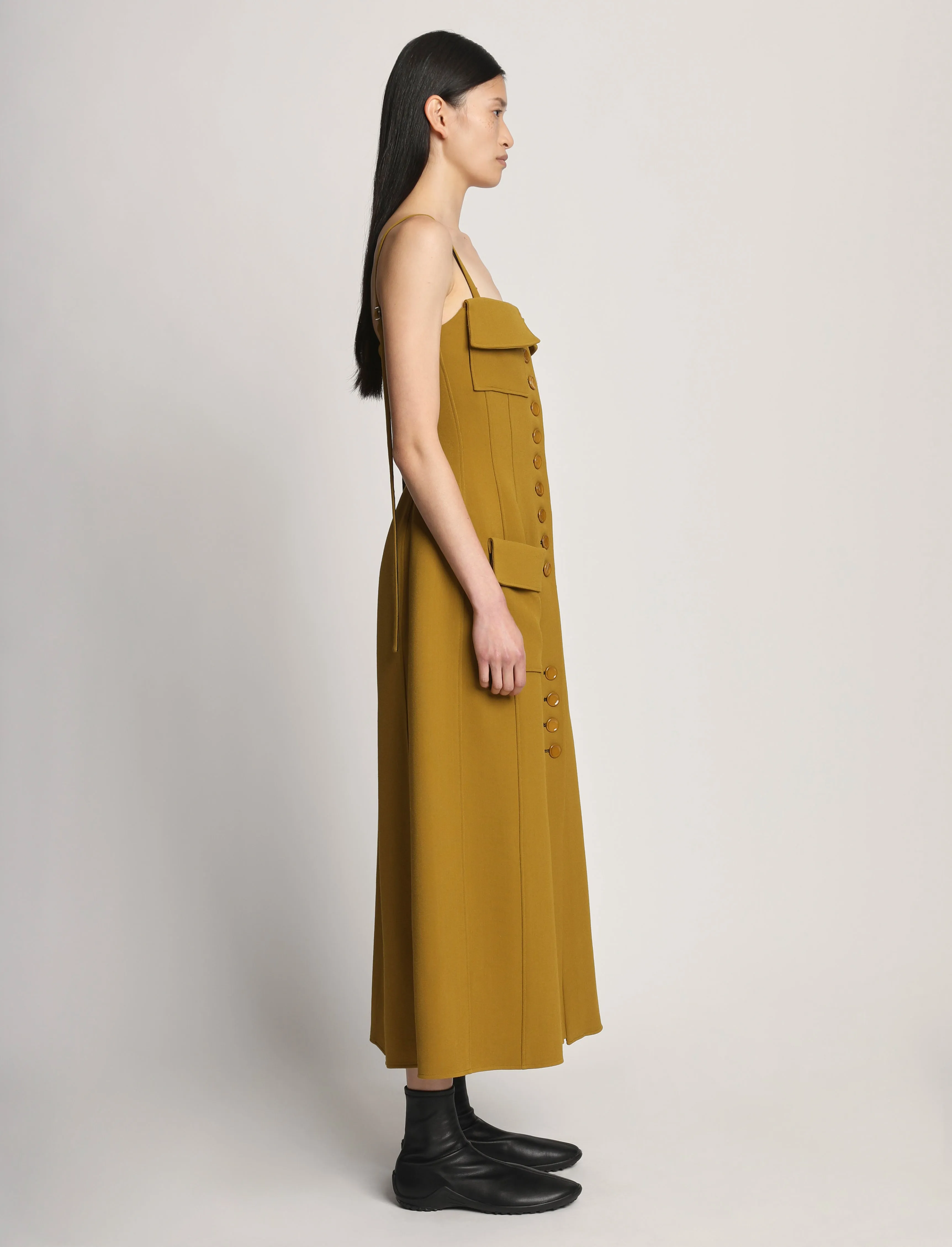 Bi-Stretch Crepe Dress - OCHRE sold by Proenza Schouler product image thumbnail 3