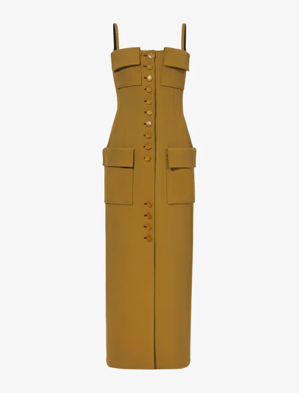 Bi-Stretch Crepe Dress - OCHRE sold by Proenza Schouler