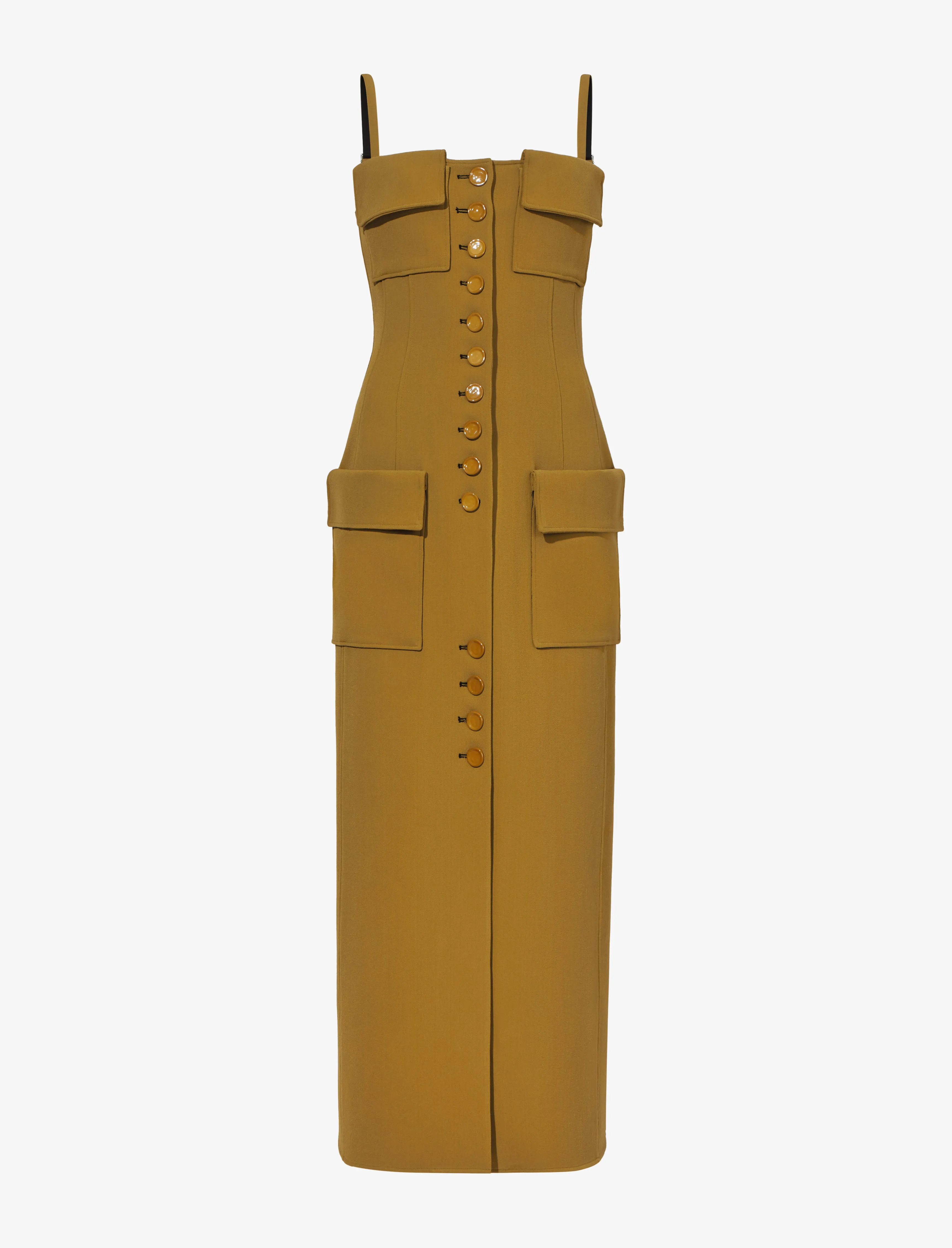 Bi-Stretch Crepe Dress - OCHRE sold by Proenza Schouler