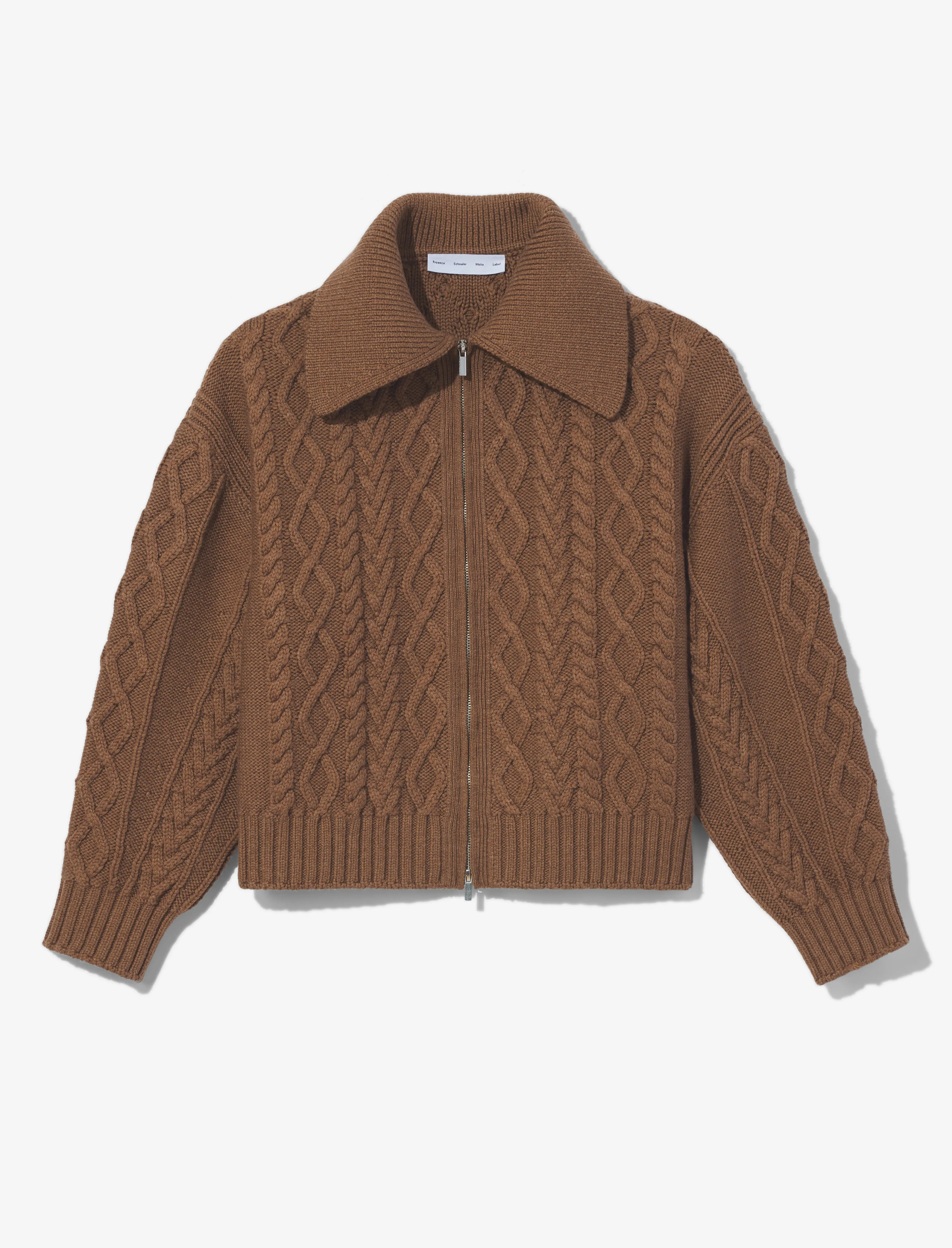 Relaxed Chunky Cable Zip Sweater sold by Proenza Schouler