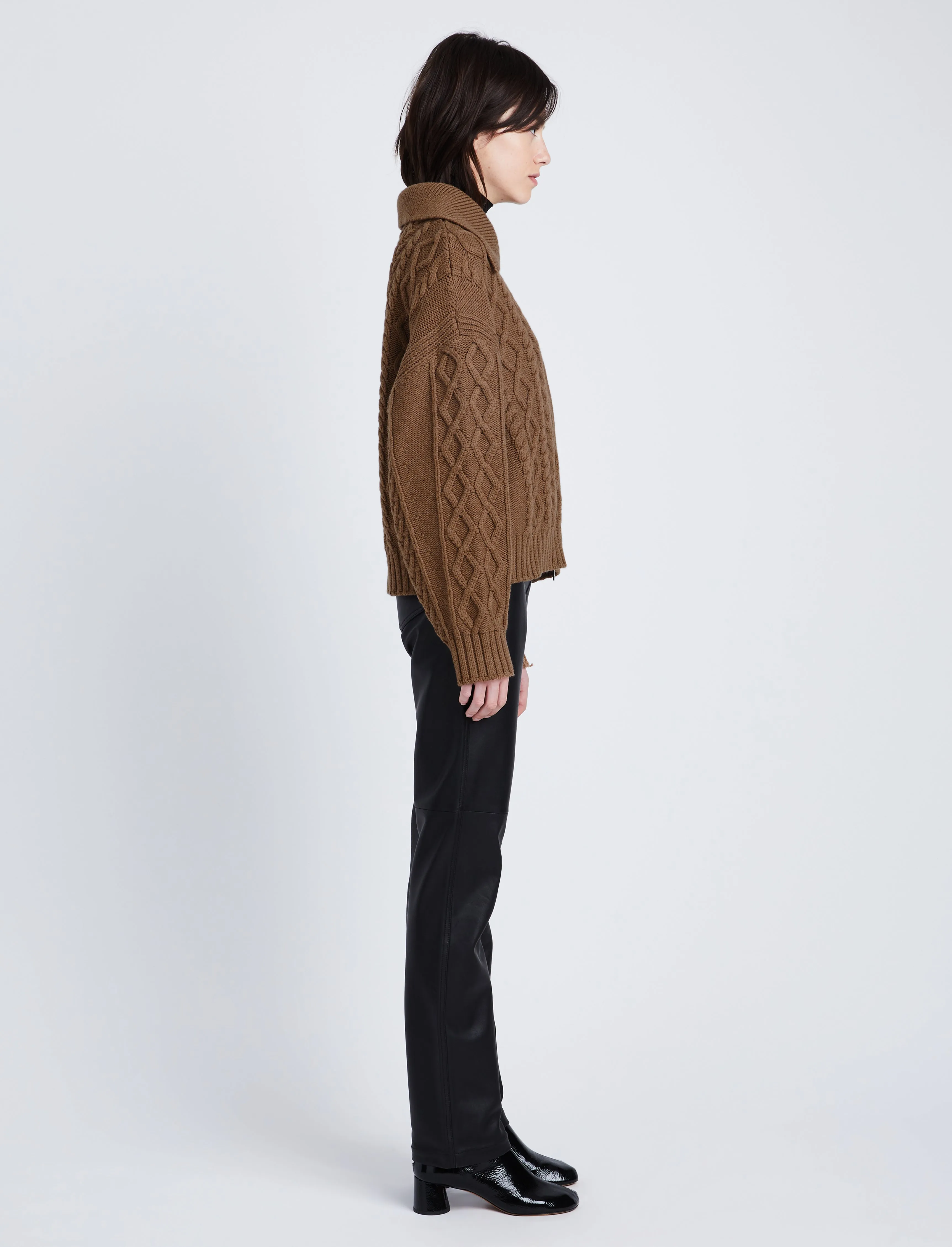 Relaxed Chunky Cable Zip Sweater sold by Proenza Schouler product image thumbnail 4