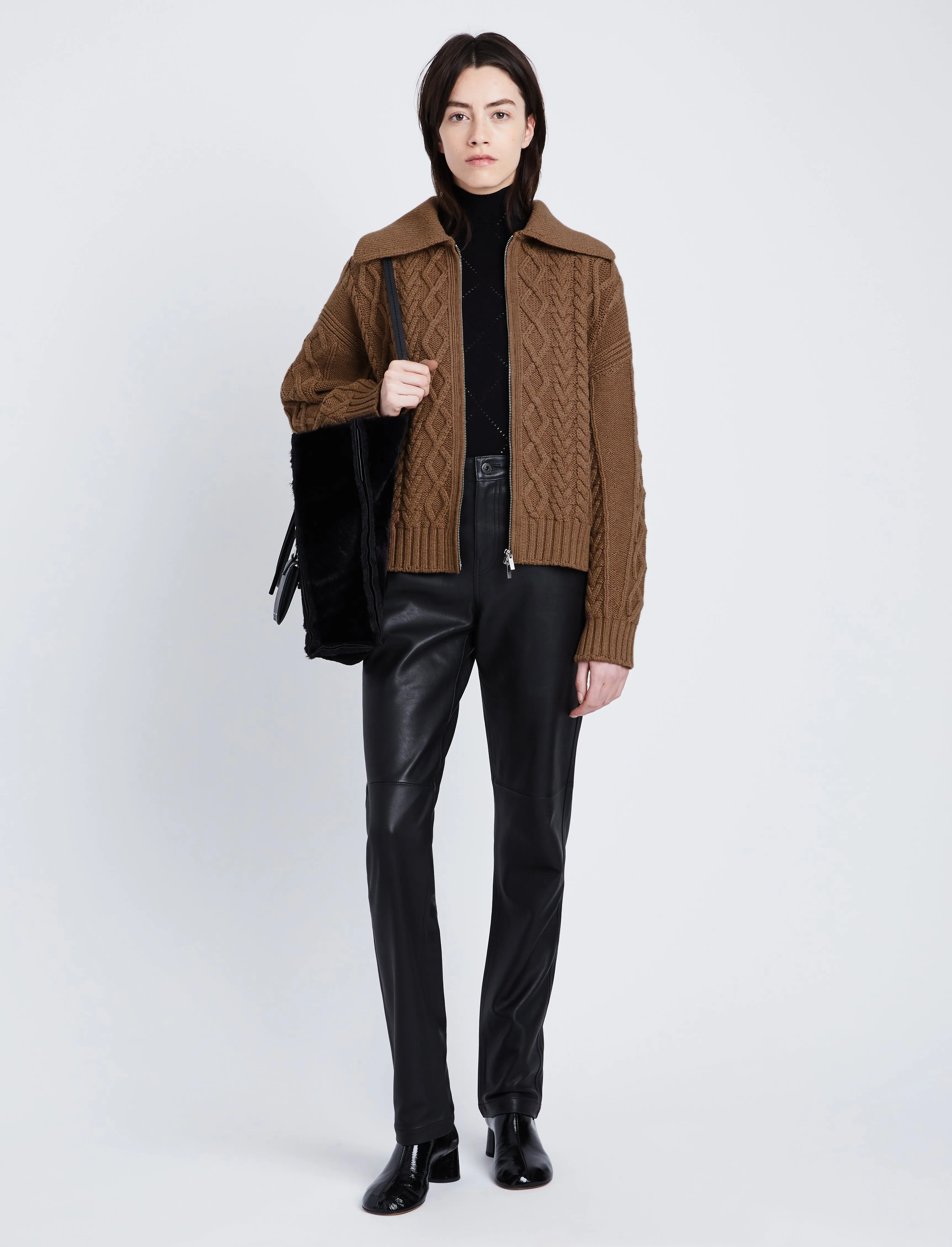 Relaxed Chunky Cable Zip Sweater sold by Proenza Schouler product image thumbnail 3