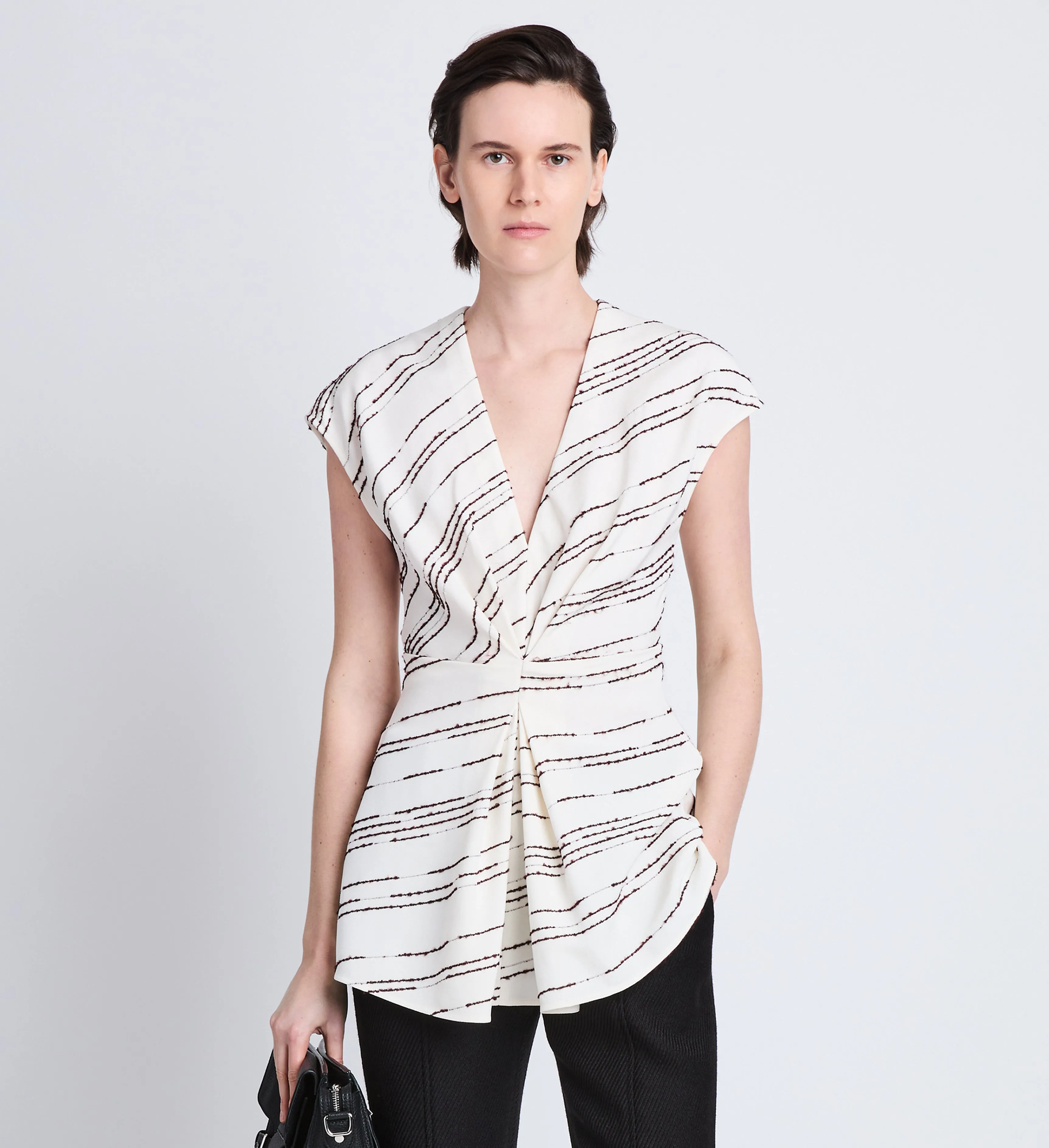 Stella Top in Textured Stripe Flou sold by Proenza Schouler product image thumbnail 2