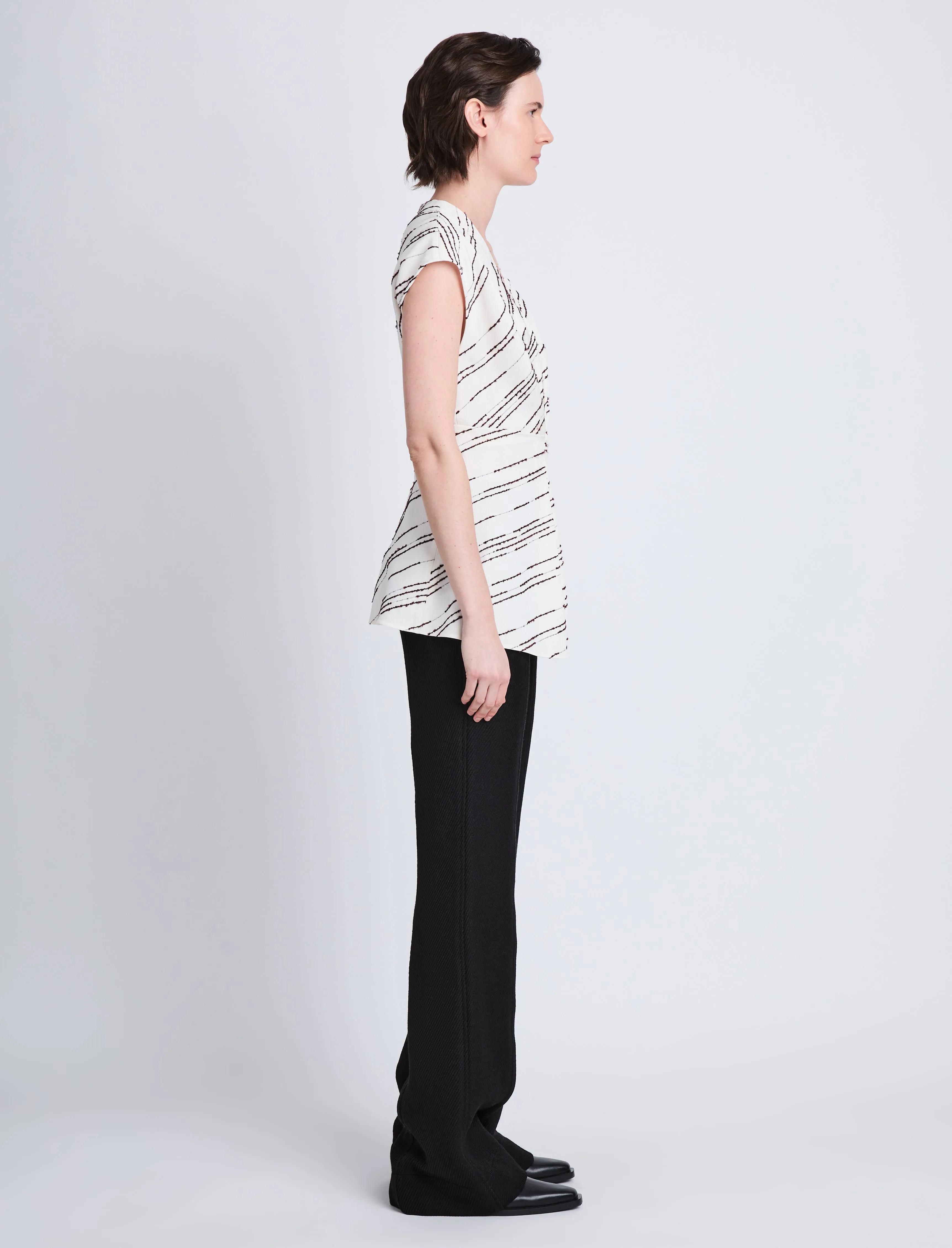 Stella Top in Textured Stripe Flou sold by Proenza Schouler product image thumbnail 4
