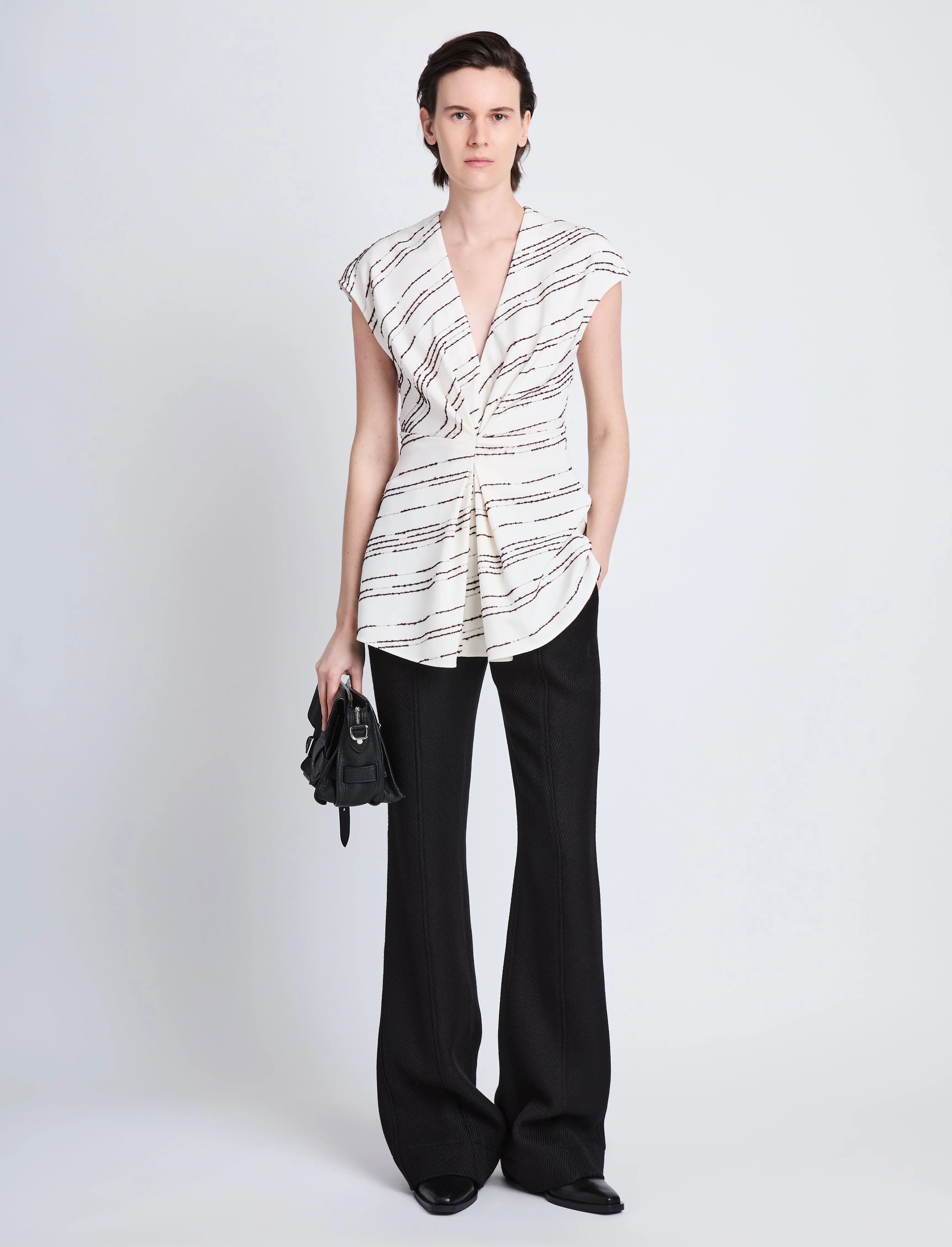 Stella Top in Textured Stripe Flou sold by Proenza Schouler product image thumbnail 3