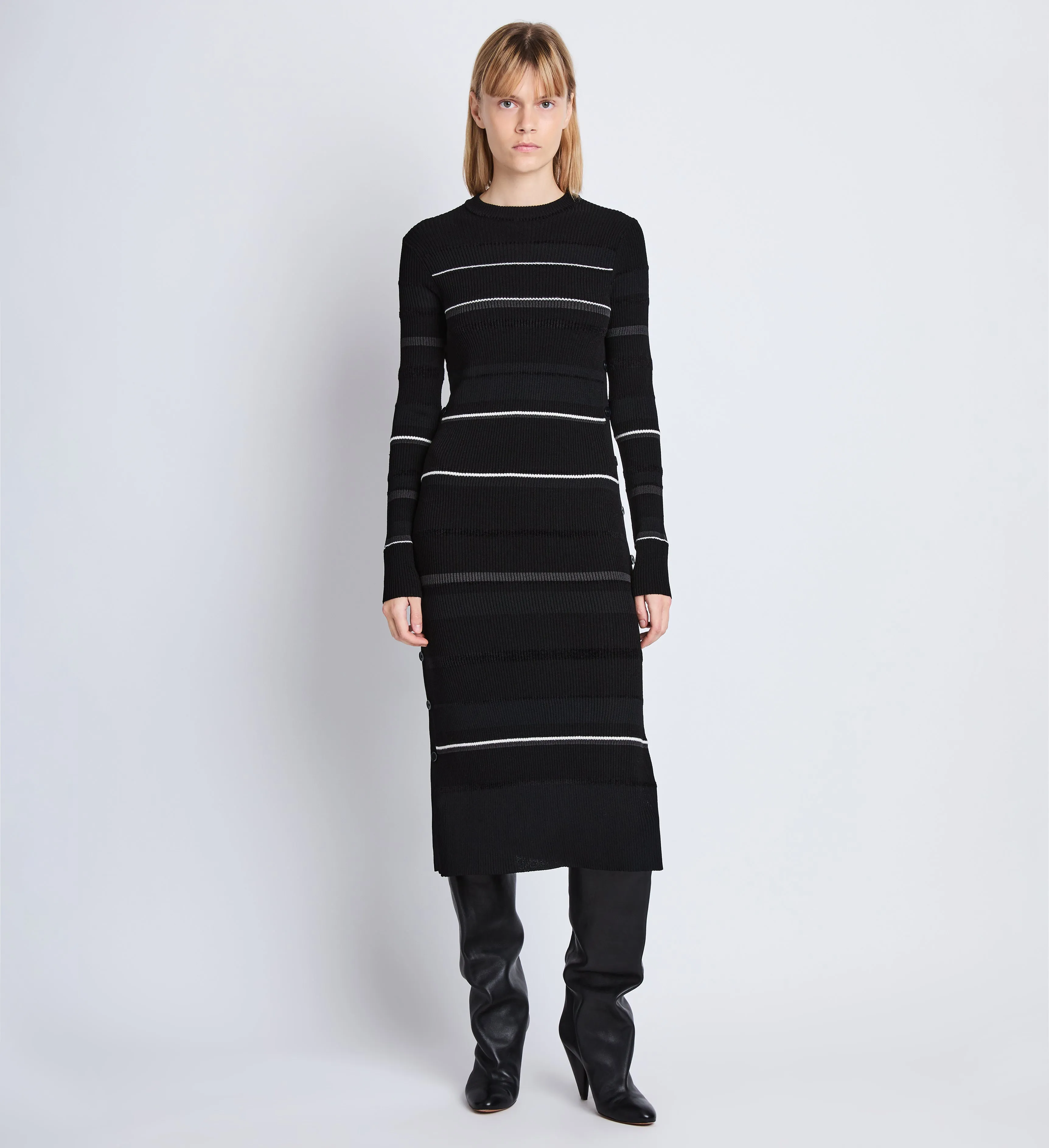 Rachel Dress in Textured Striped Knit sold by Proenza Schouler product image thumbnail 2
