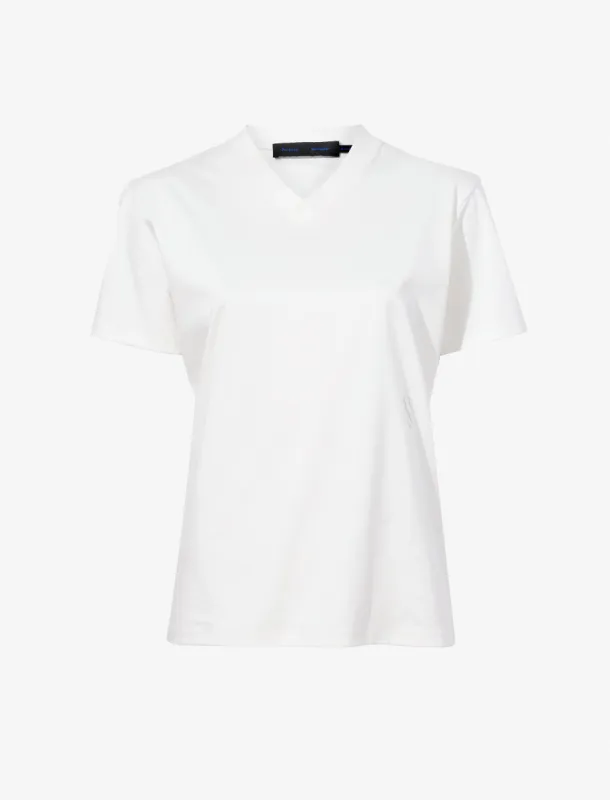 Talia Monogram V-Neck T-Shirt in Eco Cotton Jersey sold by Proenza Schouler