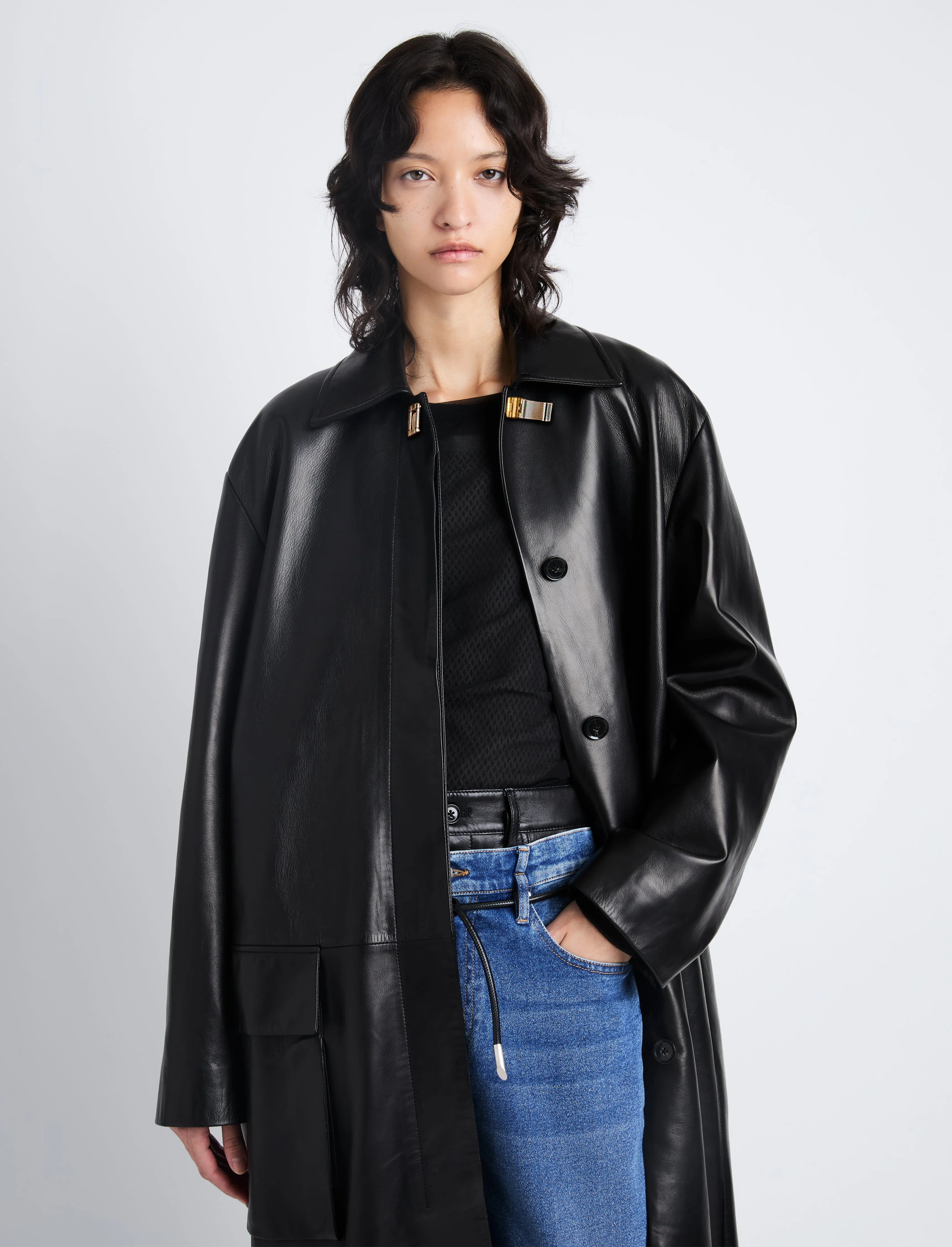 Billie Coat in Leather sold by Proenza Schouler product image thumbnail 5