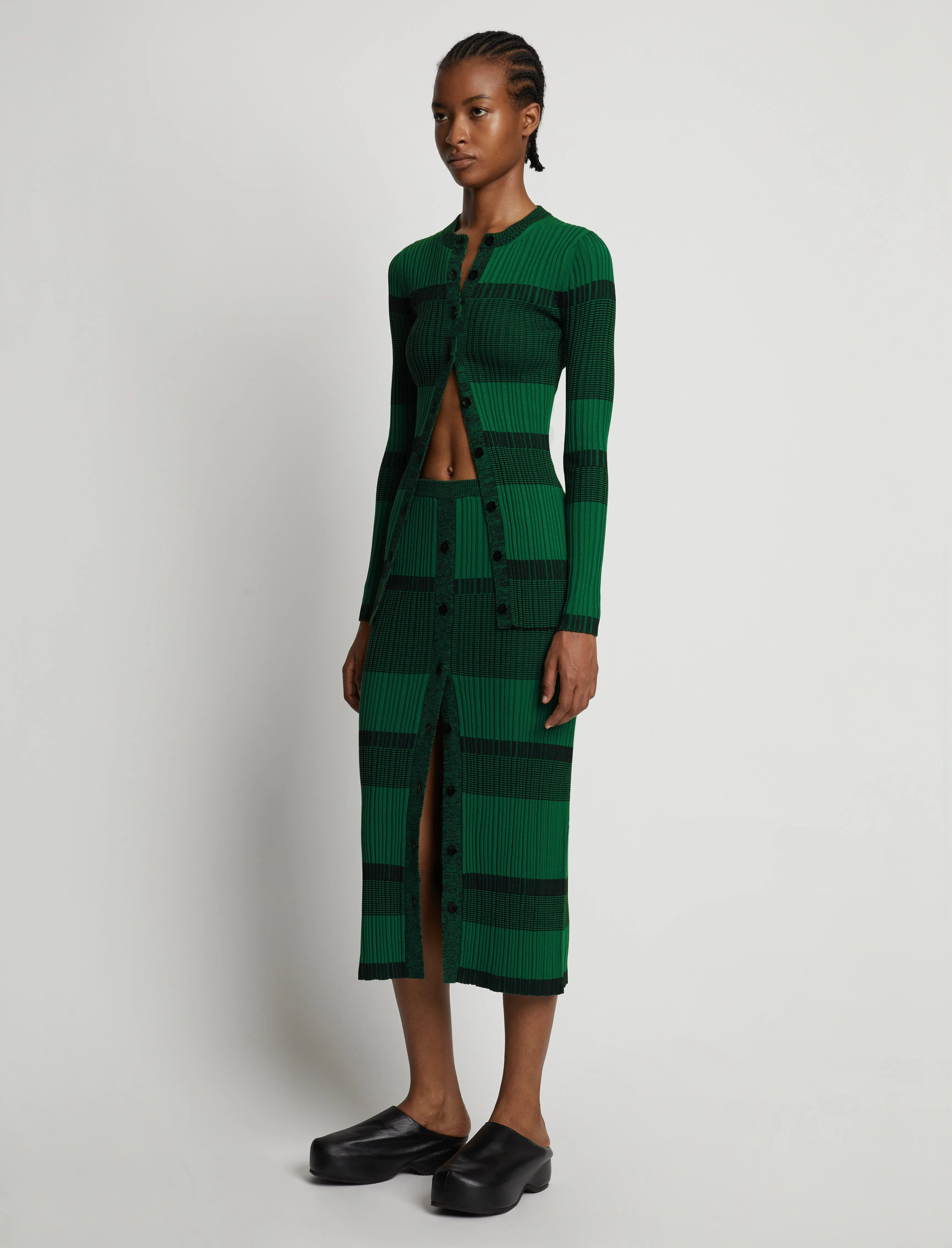 Mini Stripe Button Font Skirt sold by Proenza Schouler product image thumbnail 3