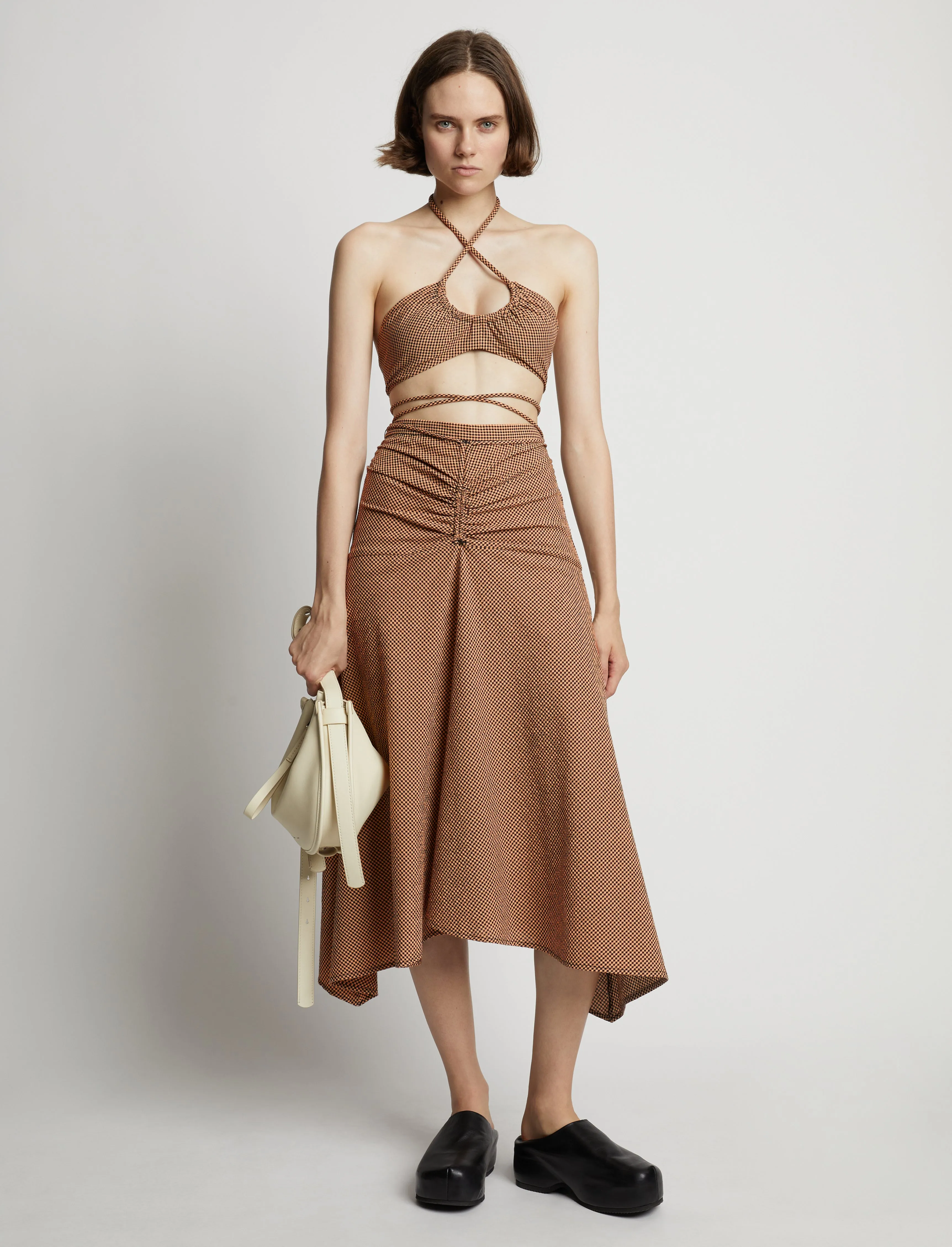 Gingham Tie Front Midi Skirt sold by Proenza Schouler product image thumbnail 2