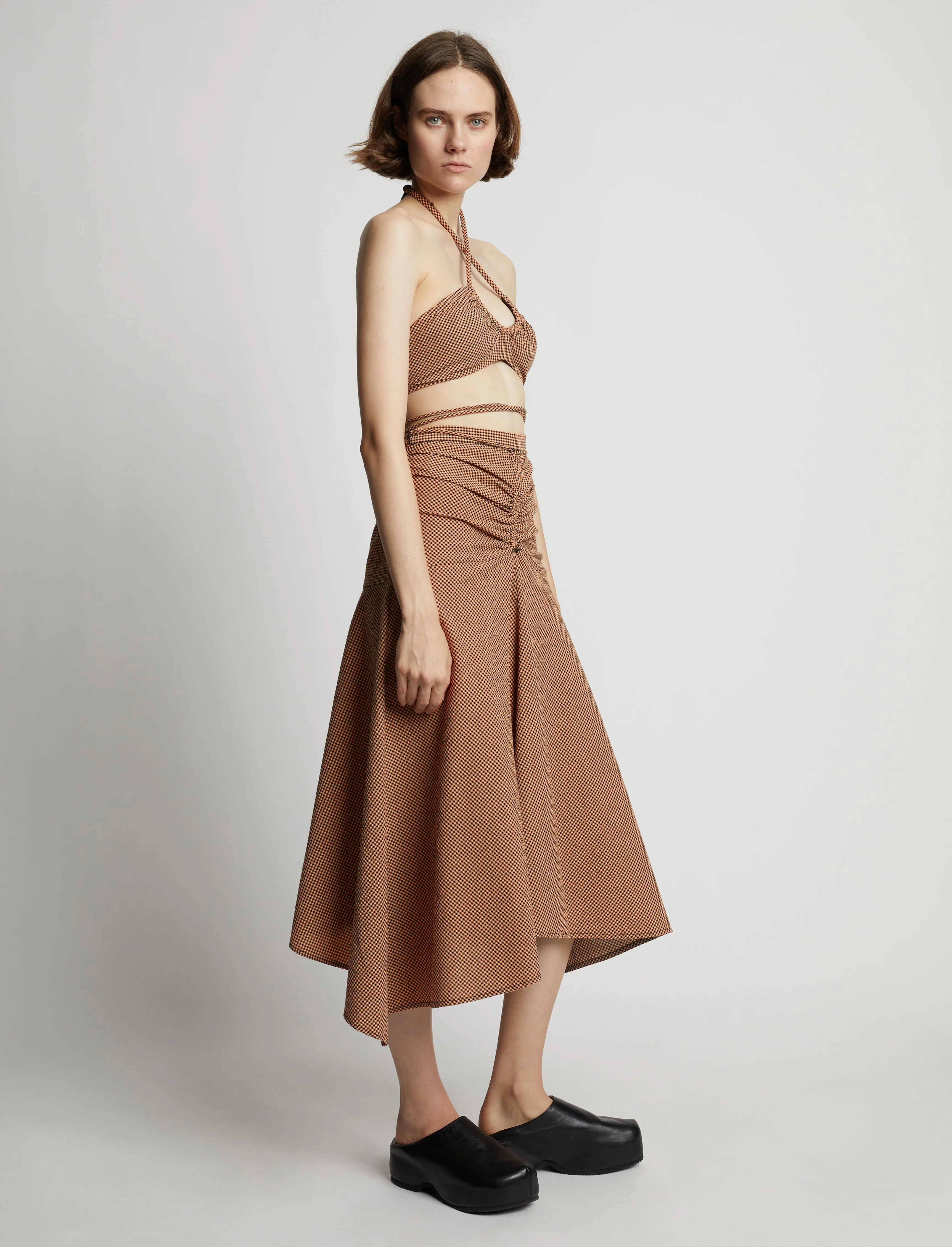 Gingham Tie Front Midi Skirt sold by Proenza Schouler product image thumbnail 3