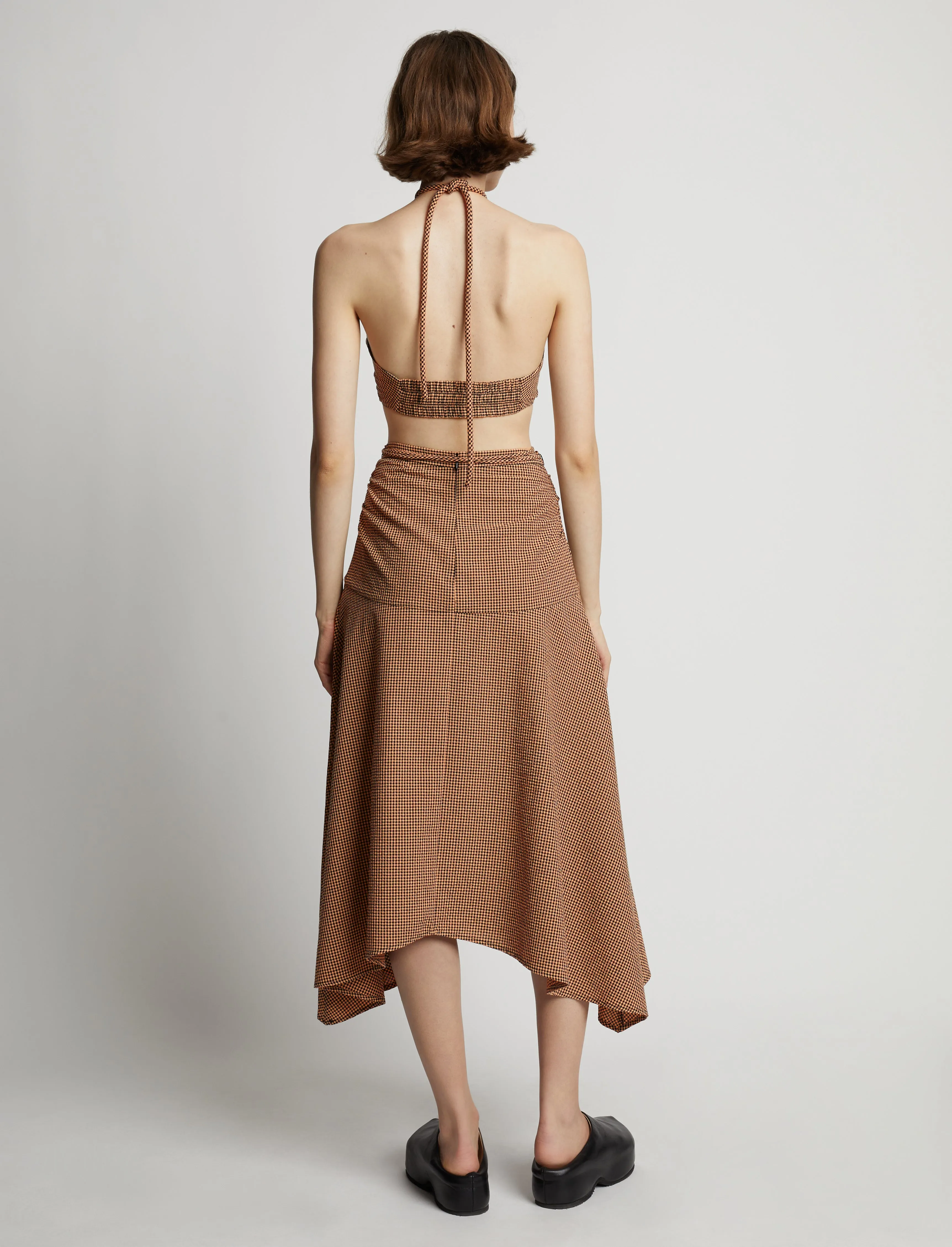 Gingham Tie Front Midi Skirt sold by Proenza Schouler product image thumbnail 4