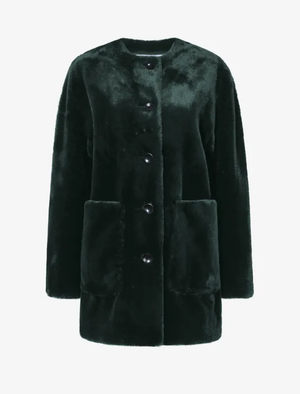 Penelope Coat in Faux Mink sold by Proenza Schouler