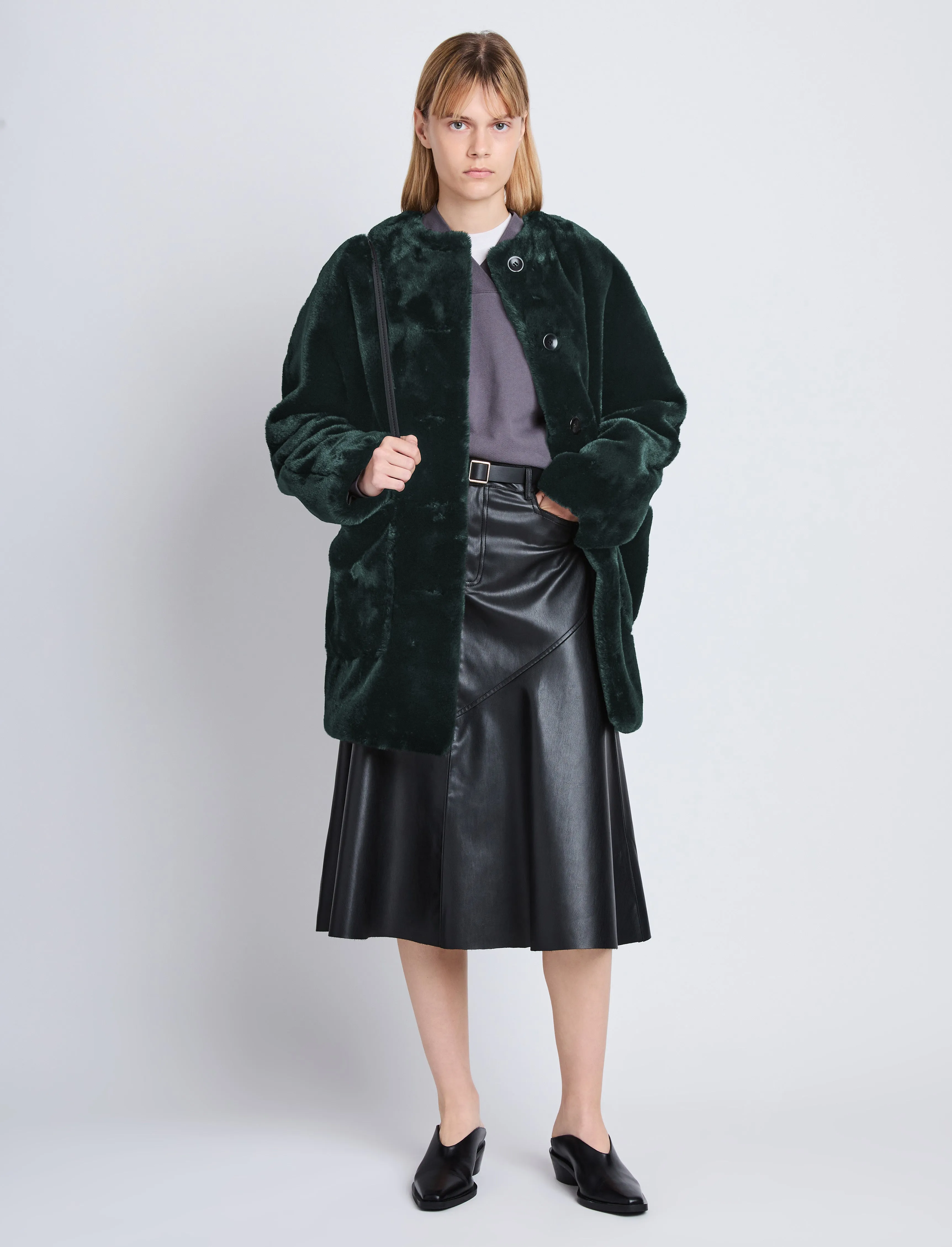 Penelope Coat in Faux Mink sold by Proenza Schouler product image thumbnail 3