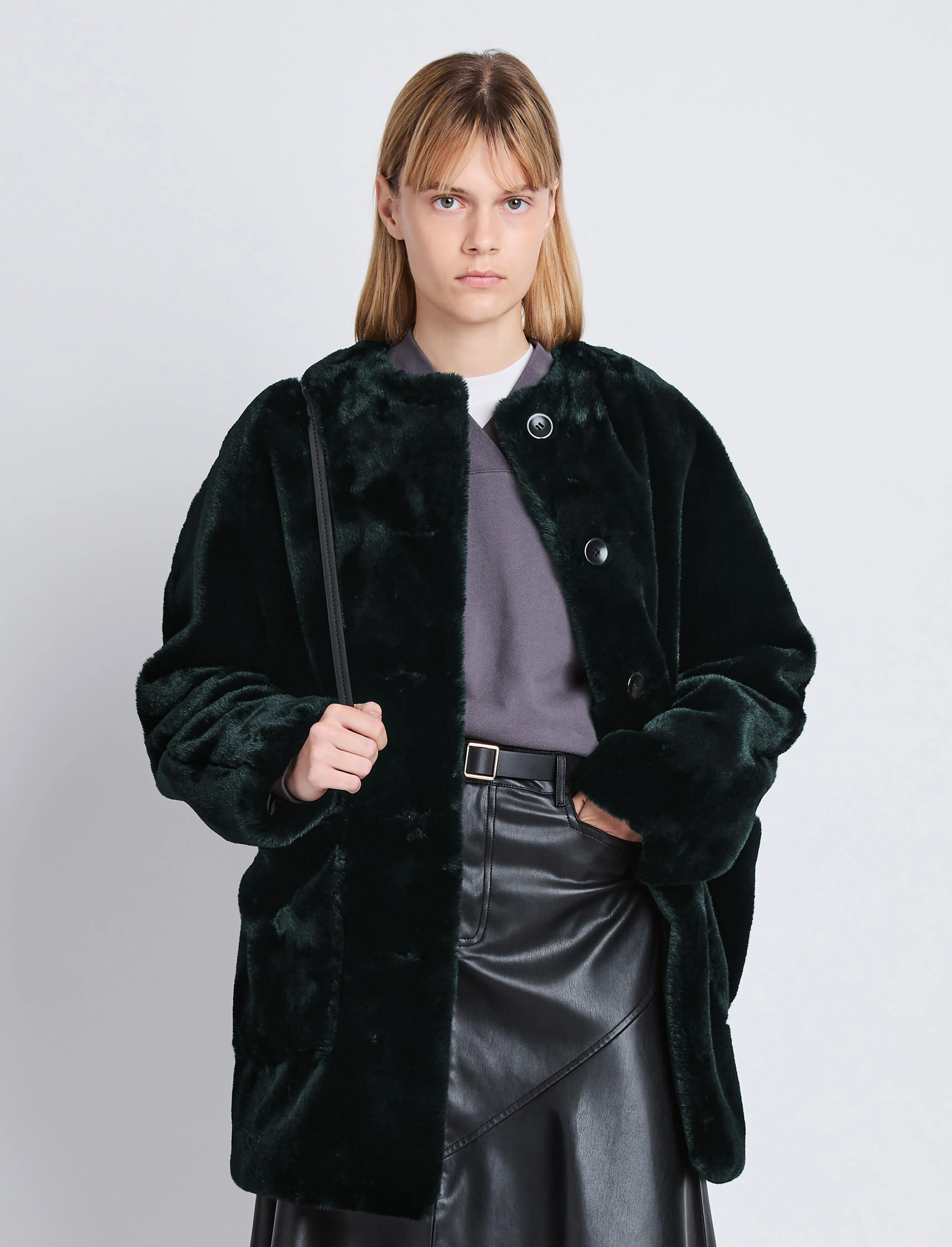 Penelope Coat in Faux Mink sold by Proenza Schouler product image thumbnail 2