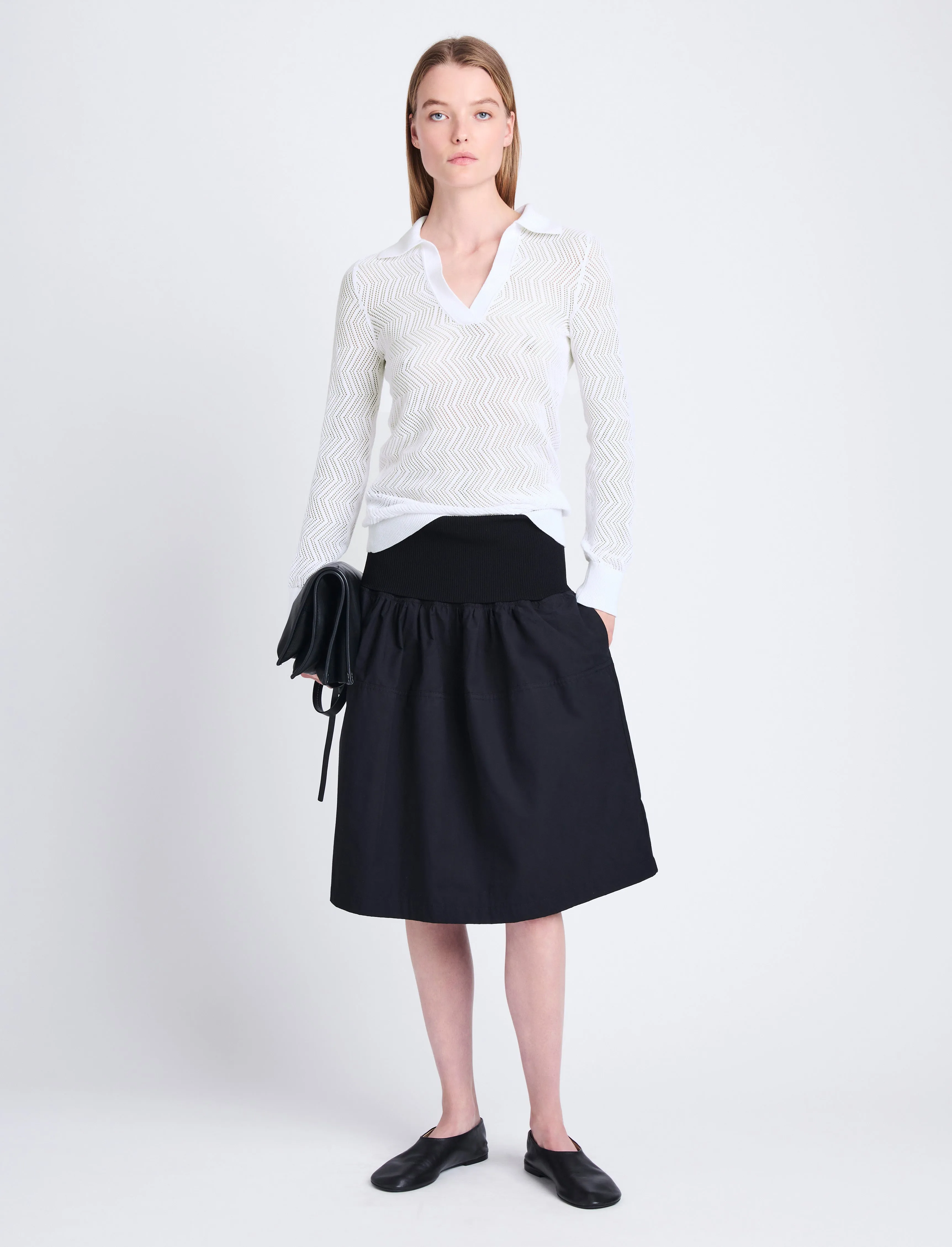 Agnes Knit Polo in Zig Zag Pointelle sold by Proenza Schouler product image thumbnail 3