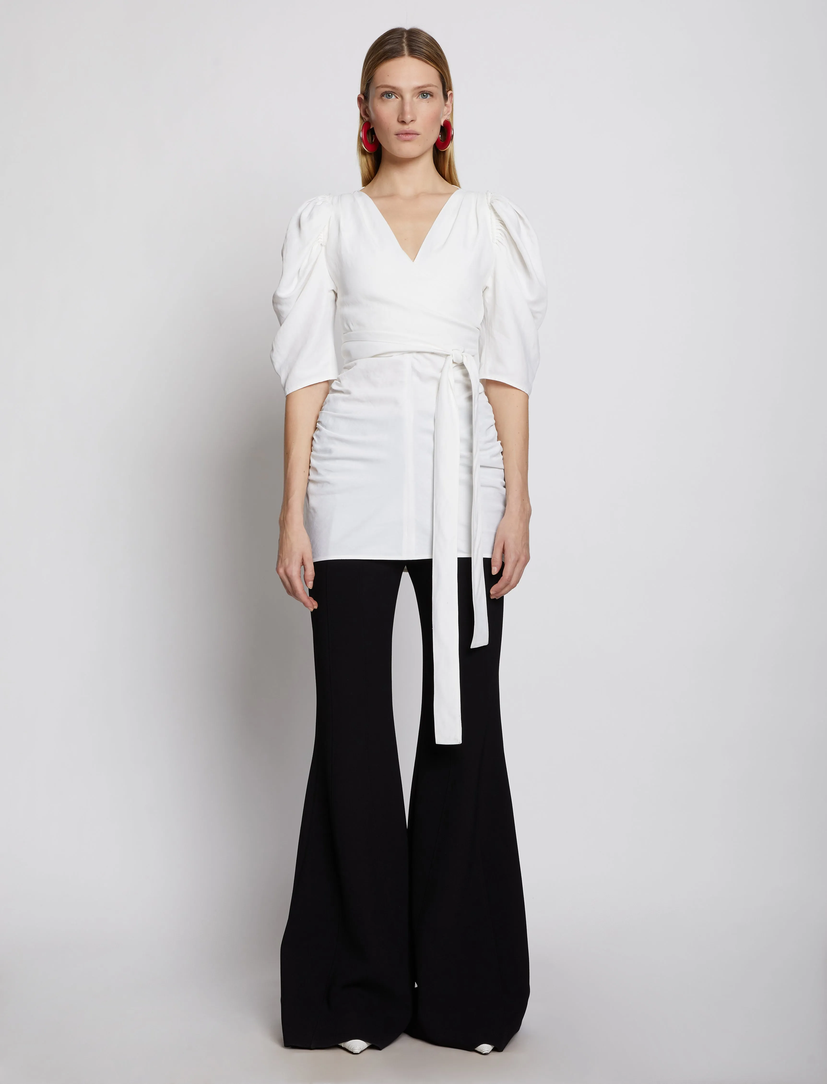 Linen Viscose Shirred Sleeve Top sold by Proenza Schouler product image thumbnail 3