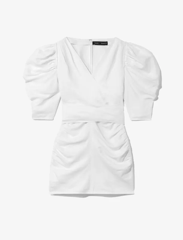 Linen Viscose Shirred Sleeve Top sold by Proenza Schouler