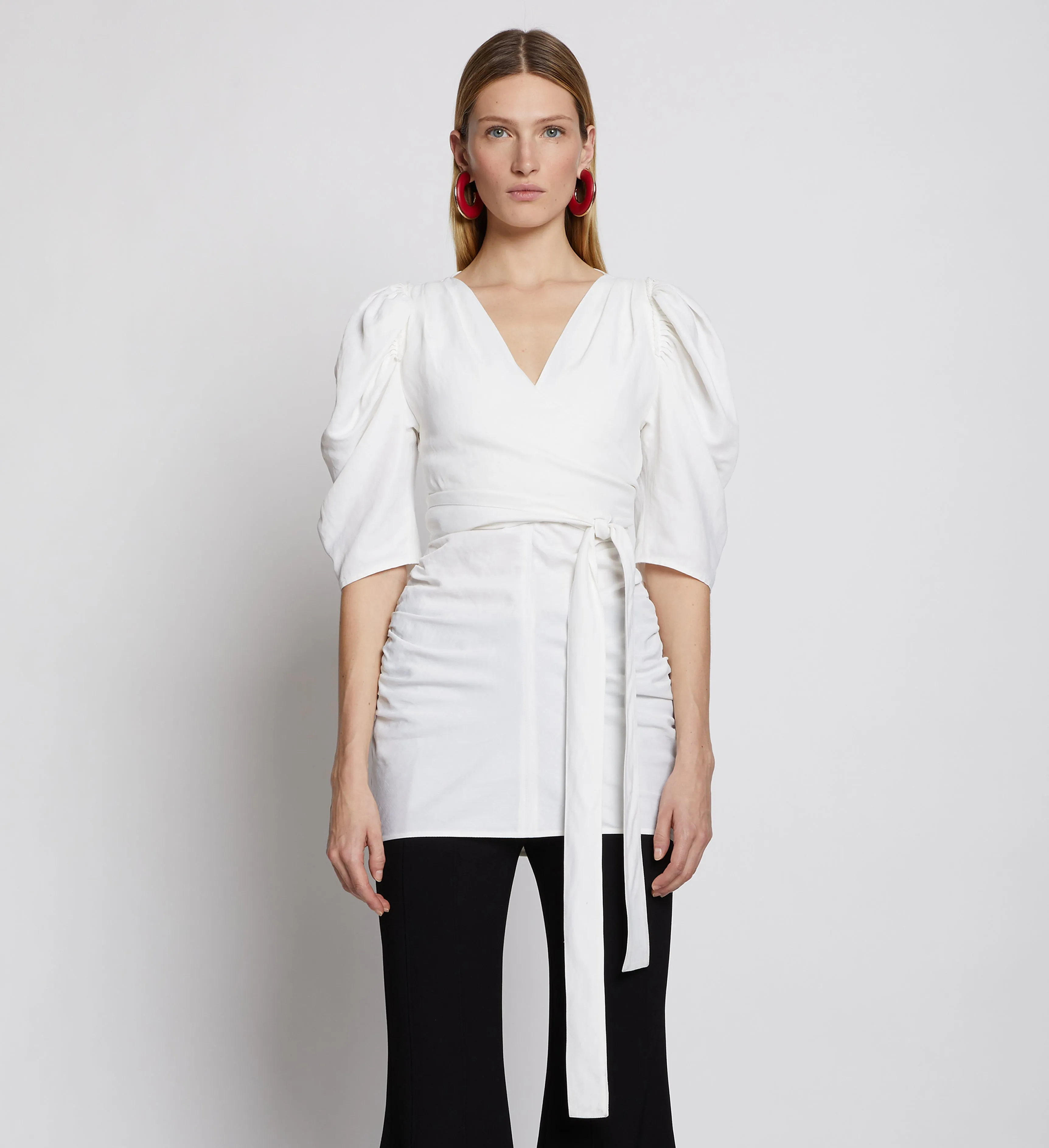Linen Viscose Shirred Sleeve Top sold by Proenza Schouler product image thumbnail 2